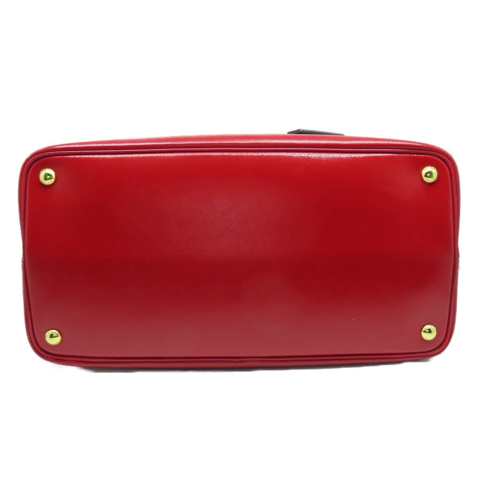 PRADA Saffiano Vernice皮革Handbag金扣手挽袋紅色