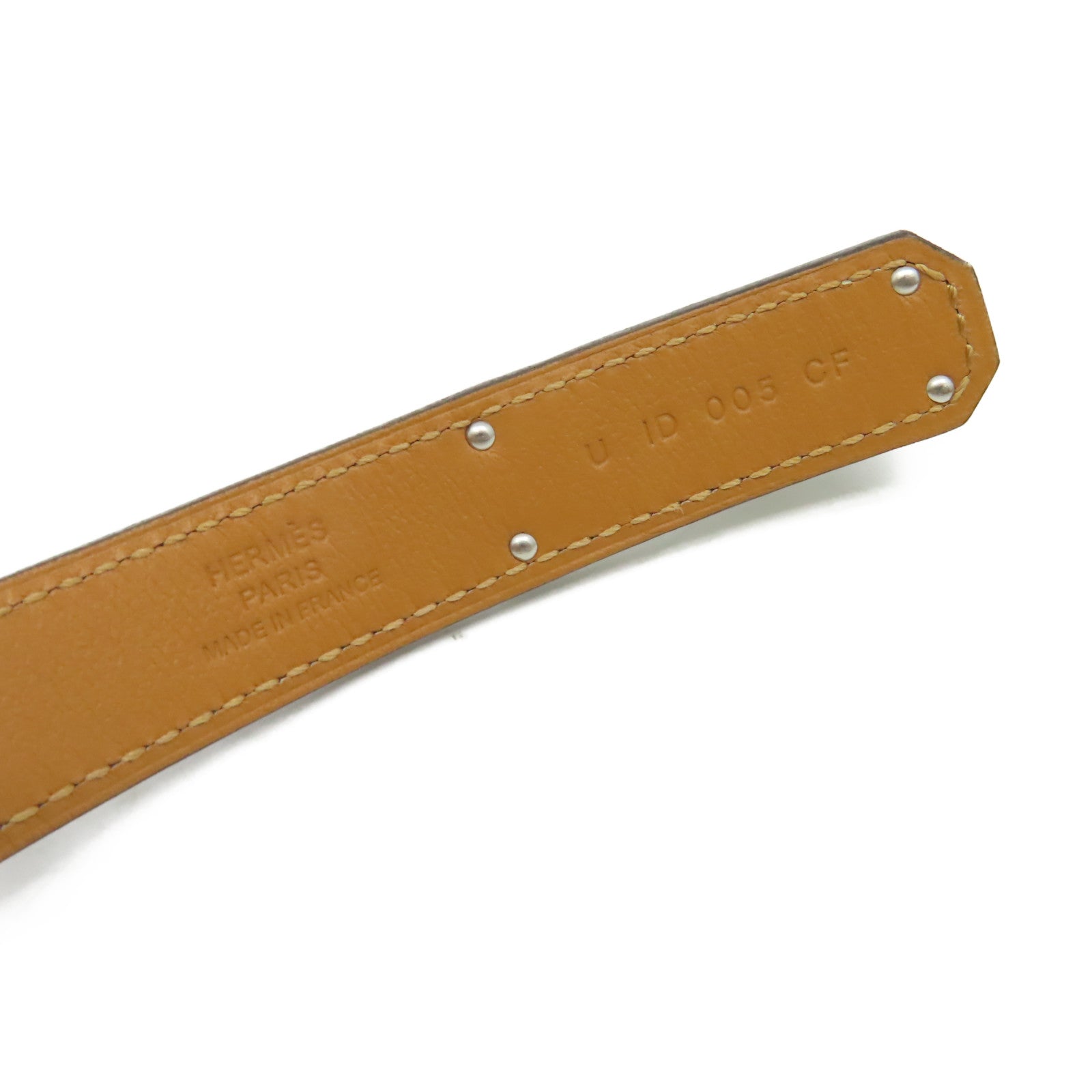 HERMES Epsom皮革Kelly Belt銀扣皮革帶Etoupe/大象灰色