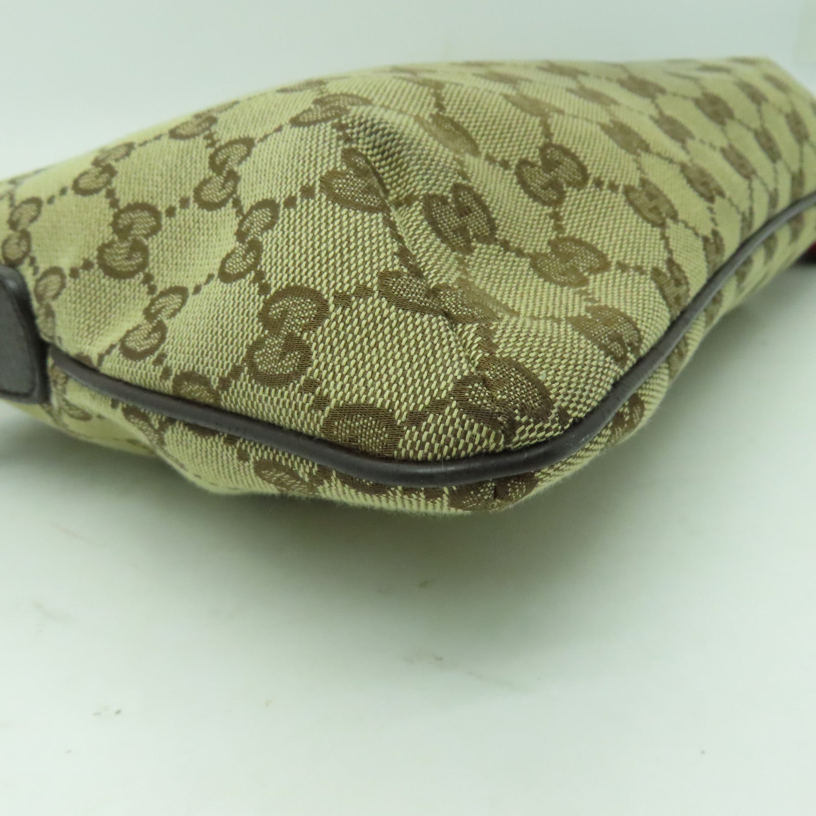 GUCCI 帆布Shoulder Bag銀扣肩背袋啡色