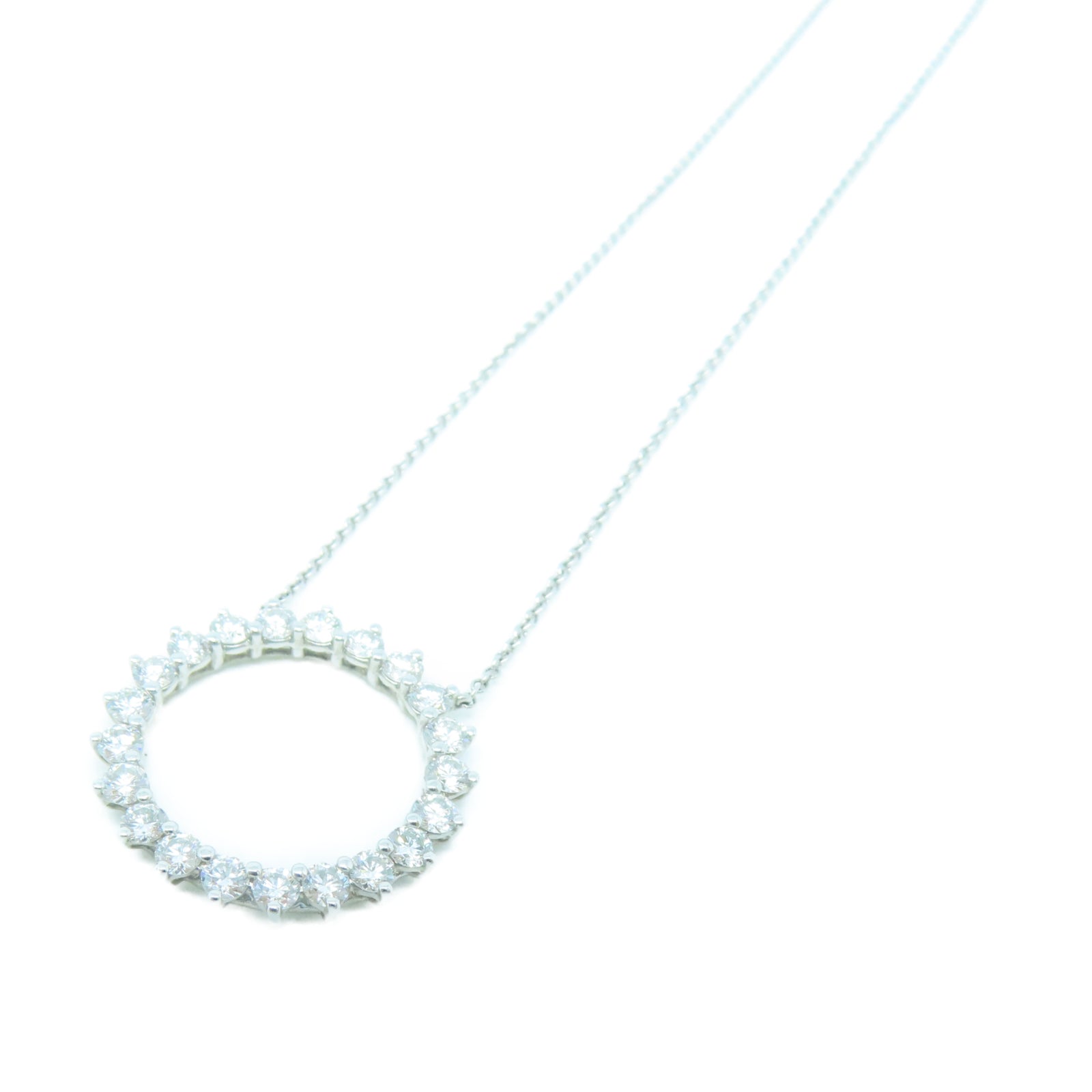TIFFANY＆CO PT950鉑金Open Circle Necklace鑽石項鍊
