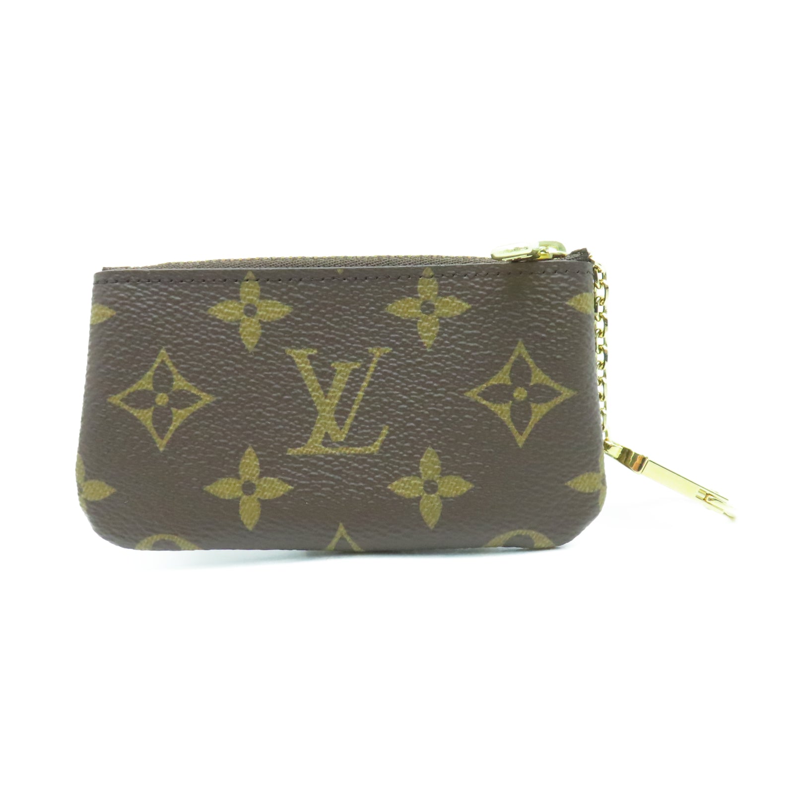 LOUIS VUITTON Monogram Key Case金扣零钱包棕色
