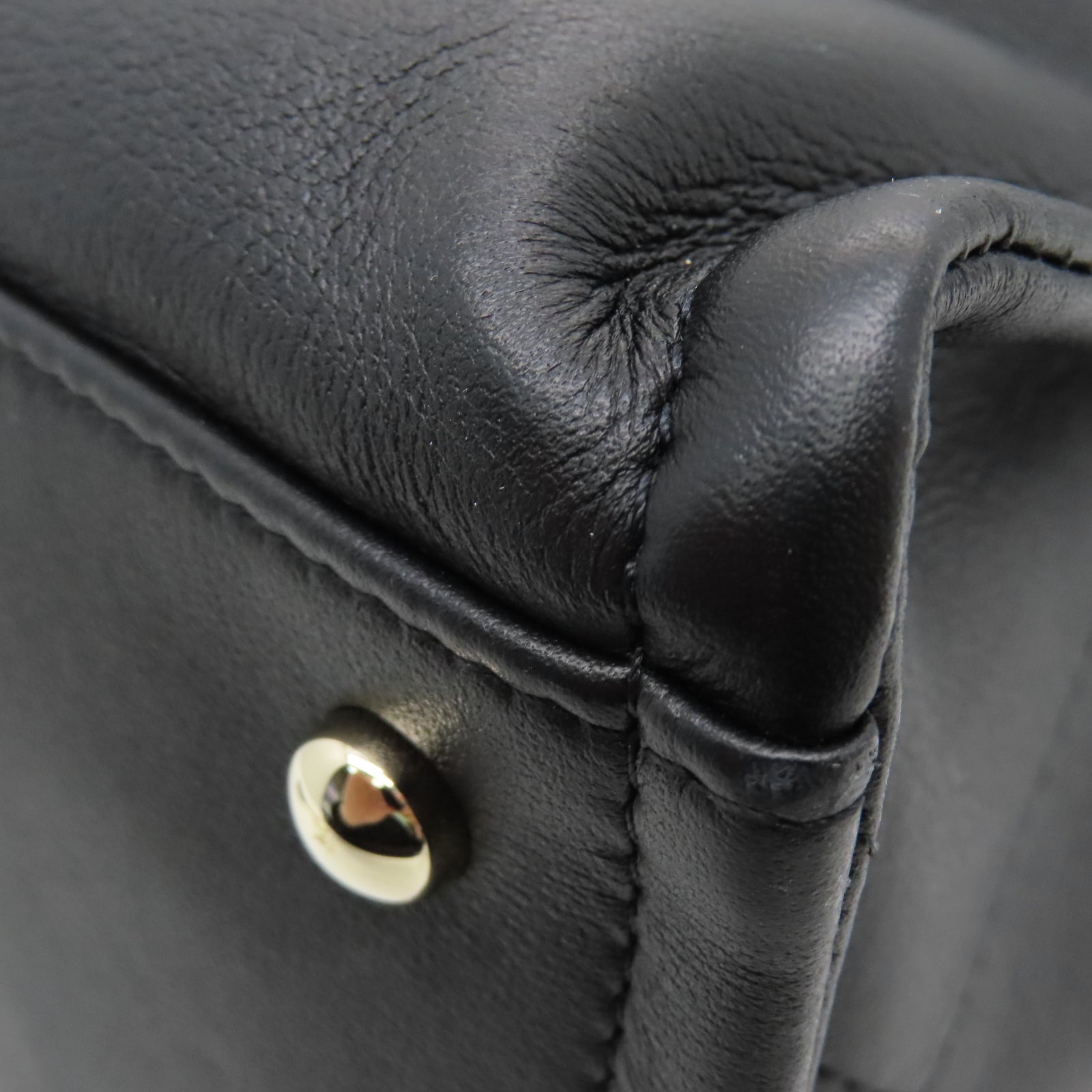CHANEL 牛皮皮革2 Way Shoulder Handbag金扣链带肩背袋黑色