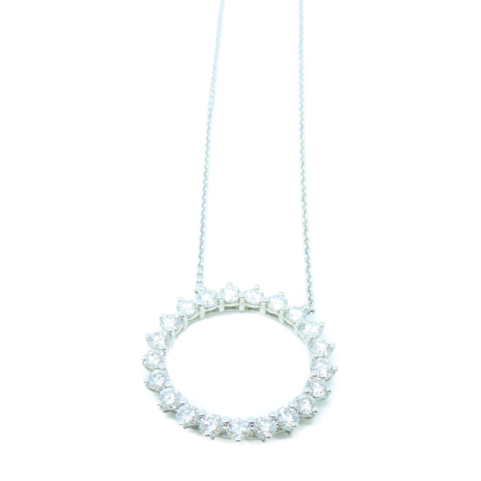 TIFFANY＆CO PT950鉑金Open Circle Necklace鑽石項鍊