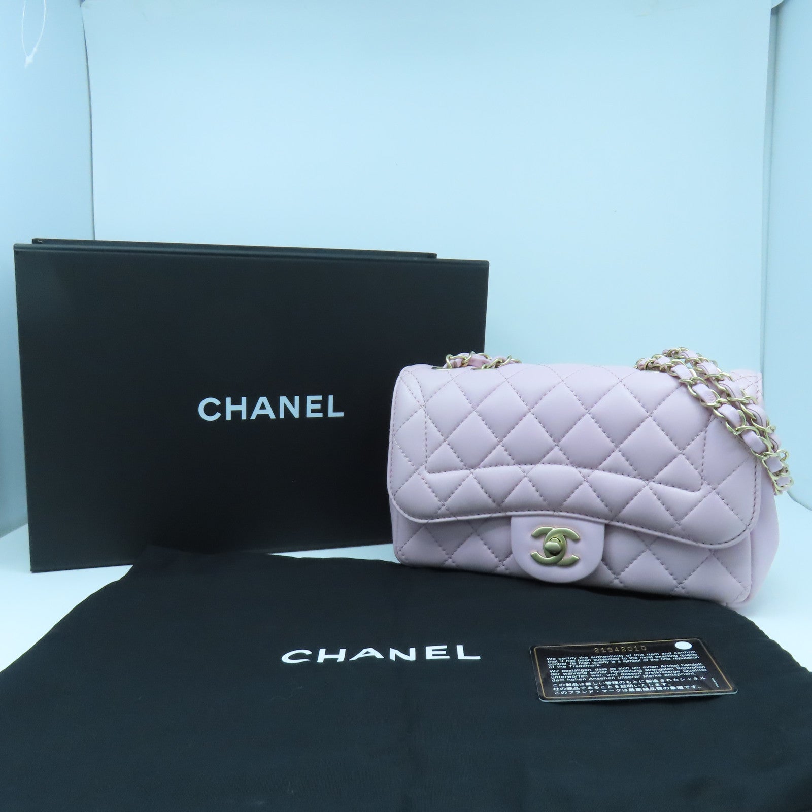 CHANEL 菱格羊皮皮革Chain Shoulder Bag金扣鏈帶肩背袋粉紅色