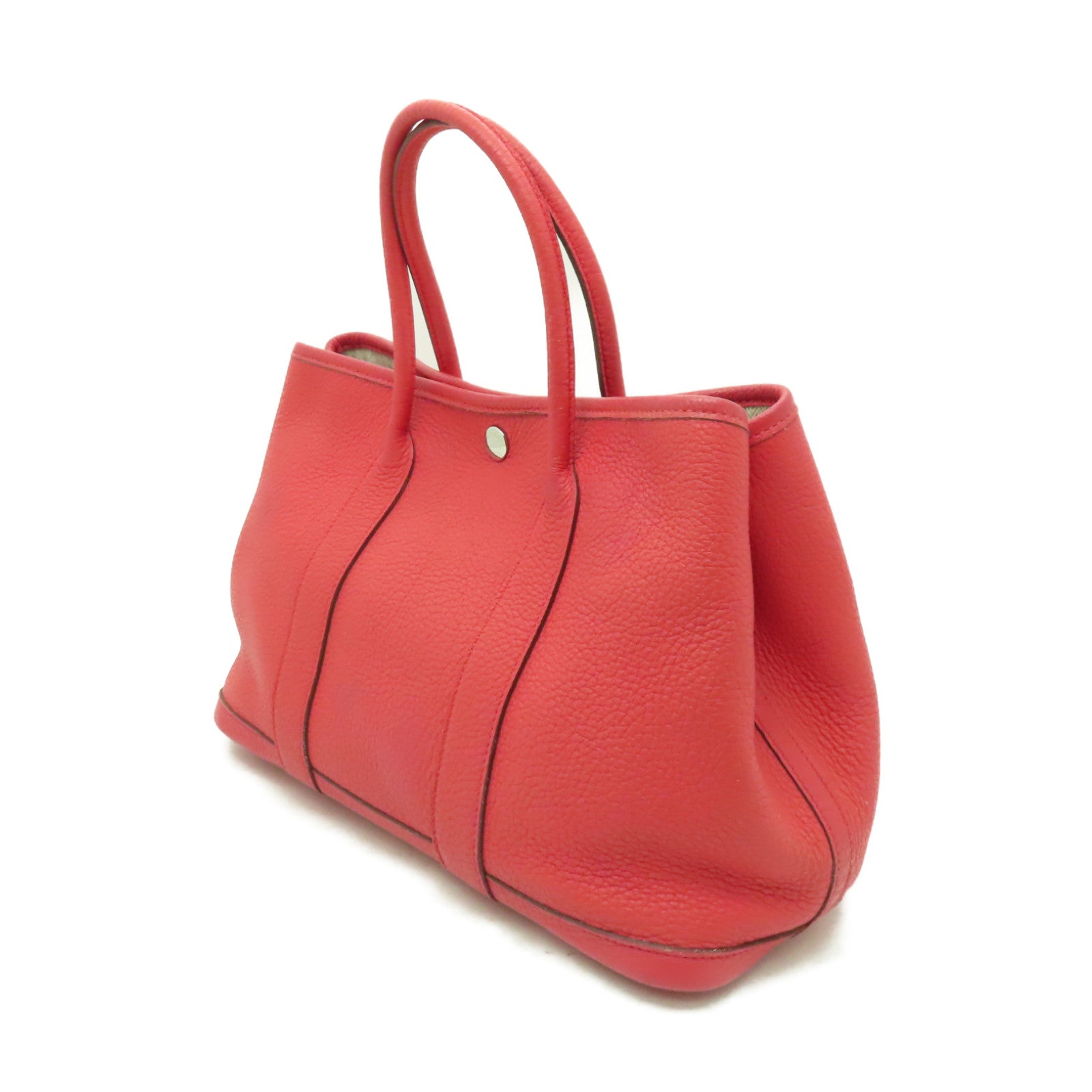 HERMES Negonda皮革Garden Party TPM銀扣手挽袋Rose Jaipur粉紅色