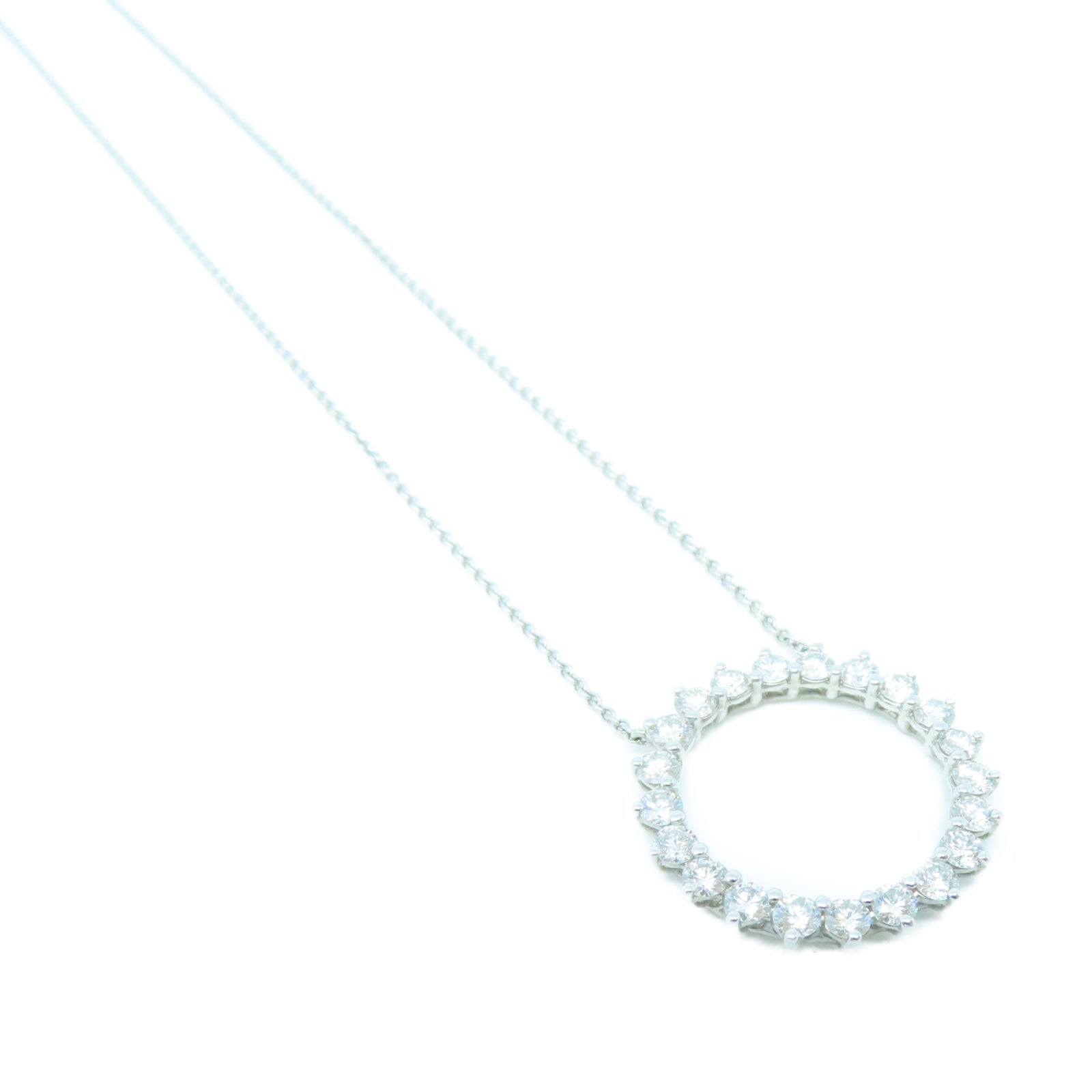 TIFFANY＆CO PT950鉑金Open Circle Necklace鑽石項鍊