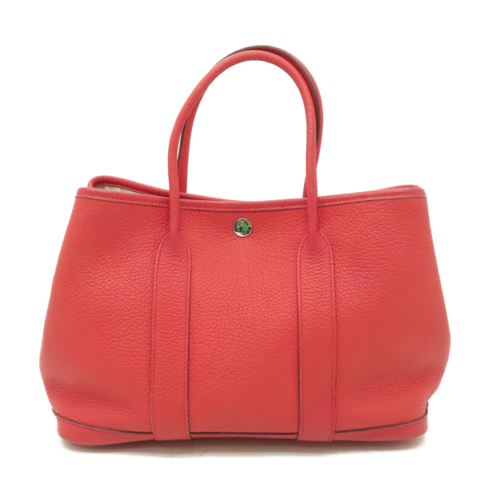 HERMES Negonda皮革Garden Party TPM銀扣手挽袋Rose Jaipur粉紅色