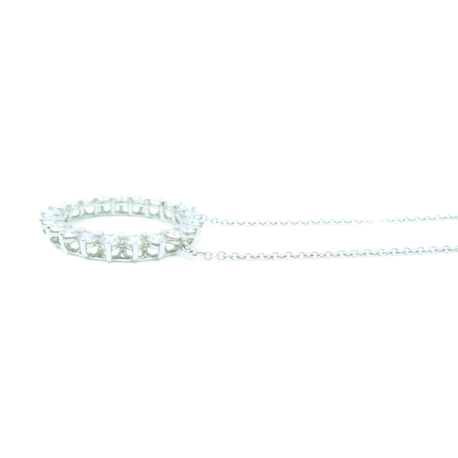 TIFFANY＆CO PT950鉑金Open Circle Necklace鑽石項鍊