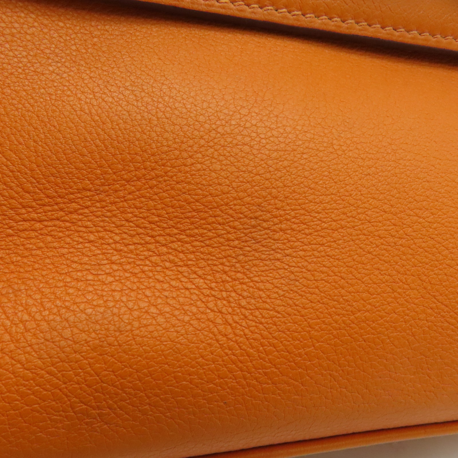 HERMES 【激減優惠】Swift皮革Kelly Pochette金扣手挽袋橙色