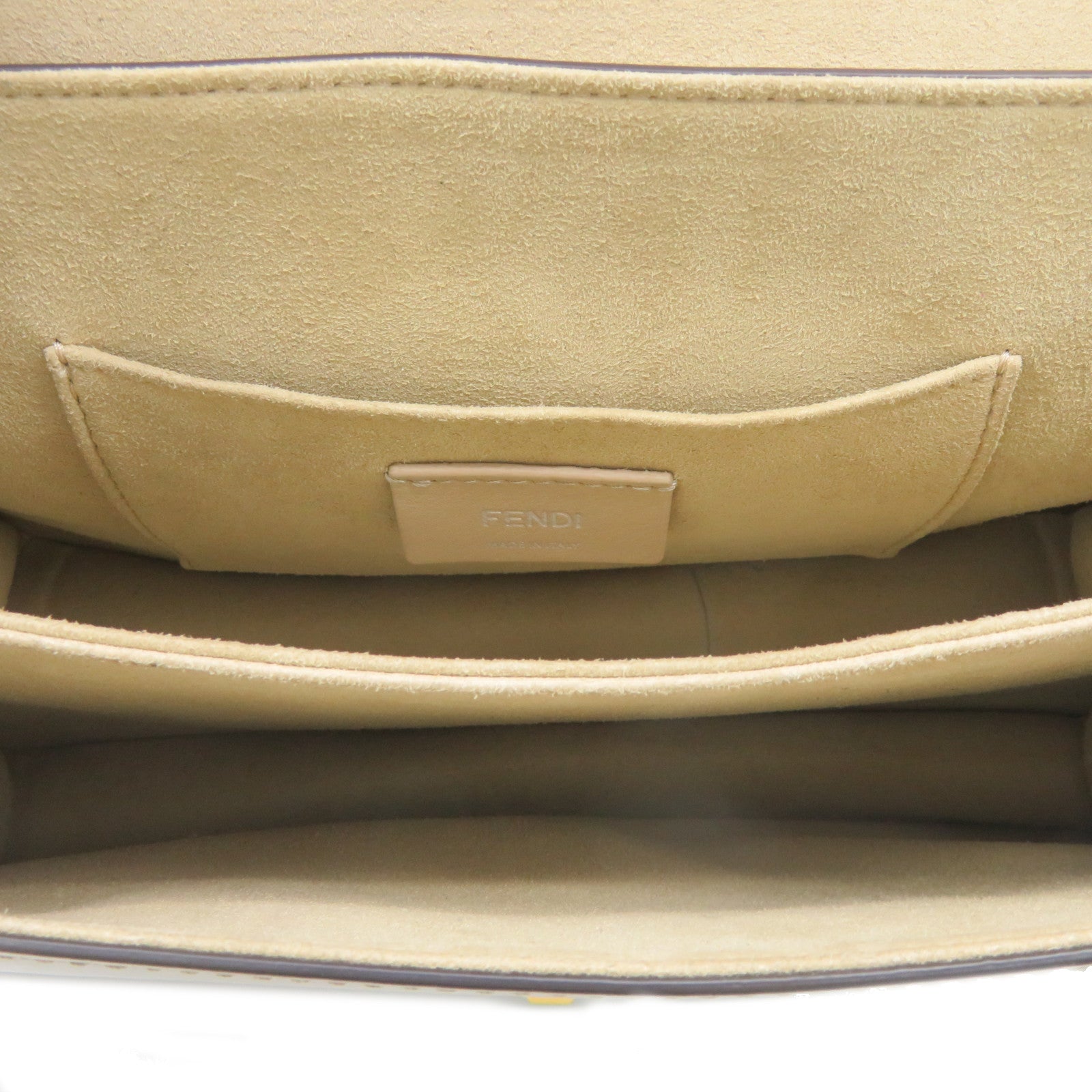 FENDI 牛皮皮革Kan I银扣链带肩背袋粉红色