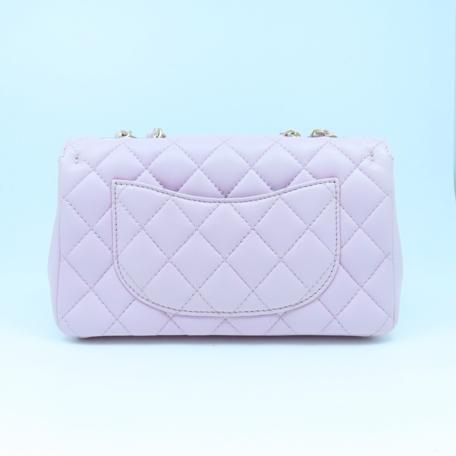 CHANEL 菱格羊皮皮革Chain Shoulder Bag金扣鏈帶肩背袋粉紅色