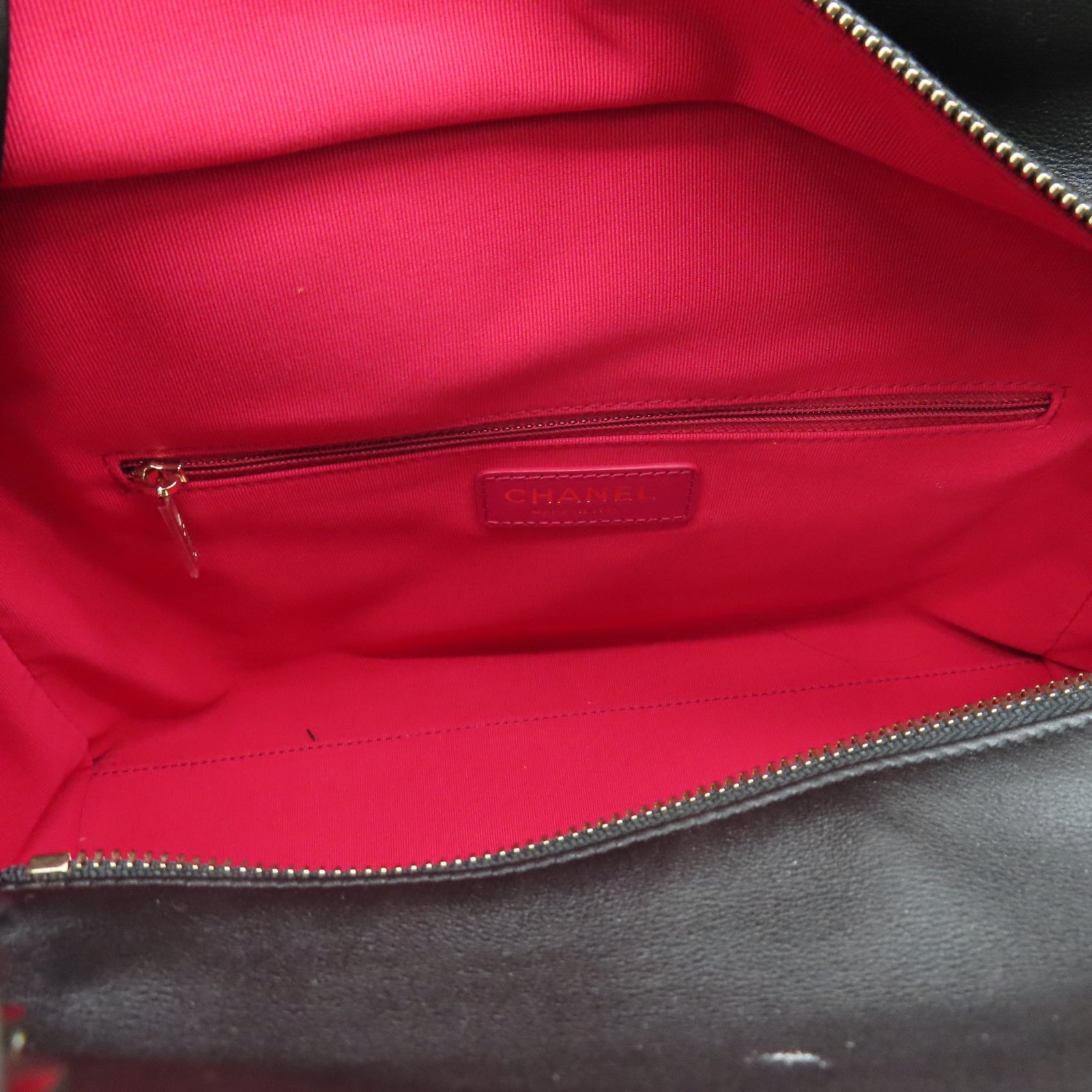 CHANEL 牛皮皮革2 Way Shoulder Handbag金扣链带肩背袋黑色