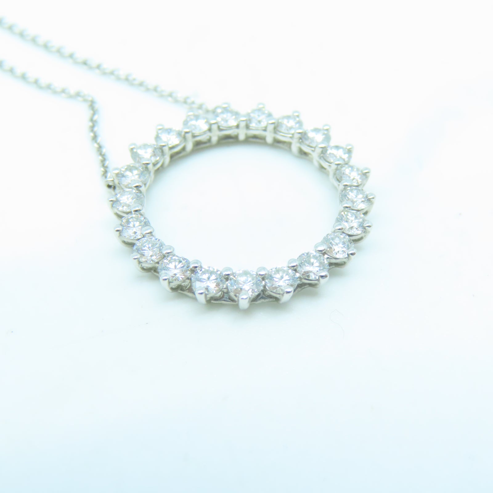 TIFFANY＆CO PT950鉑金Open Circle Necklace鑽石項鍊