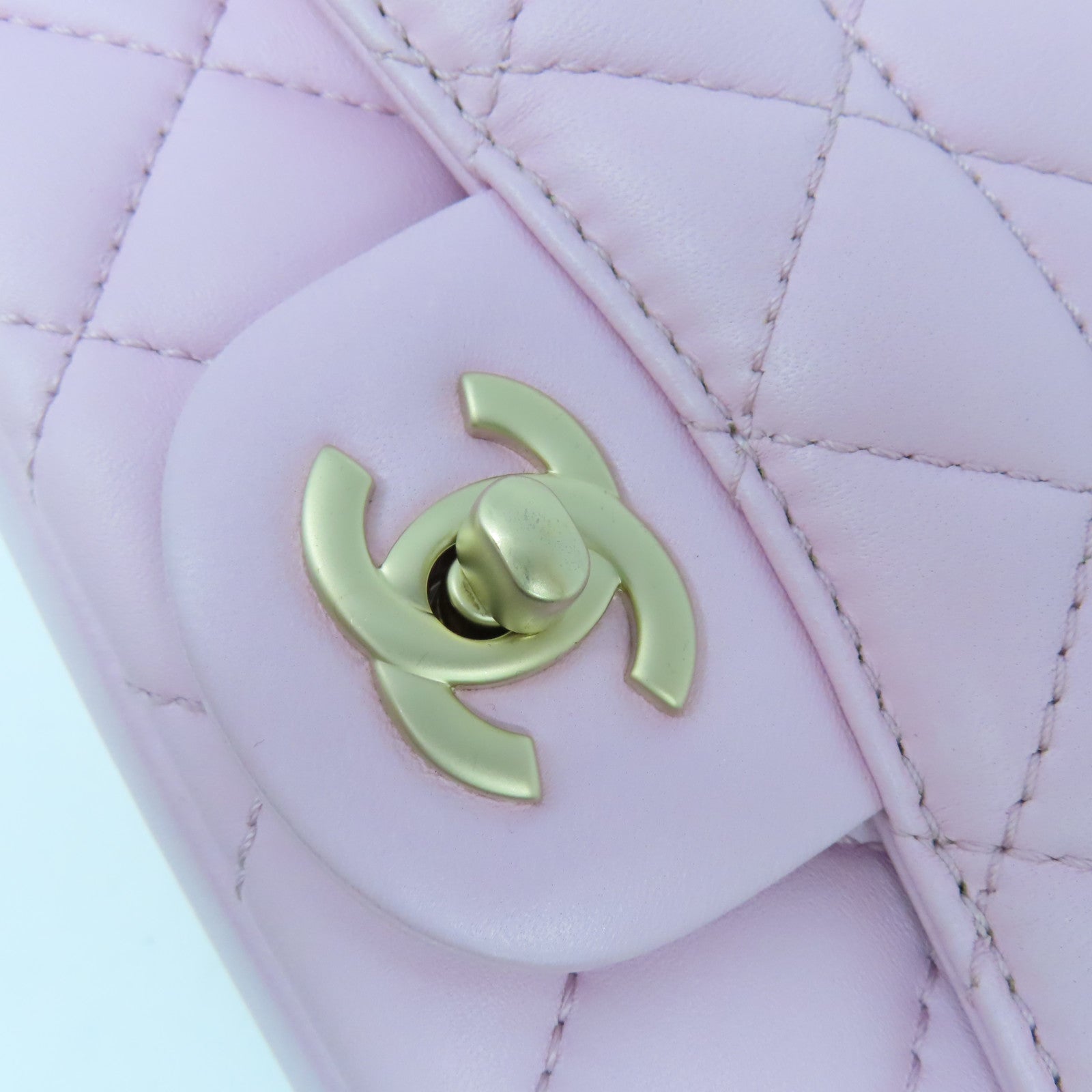 CHANEL 菱格羊皮皮革Chain Shoulder Bag金扣鏈帶肩背袋粉紅色