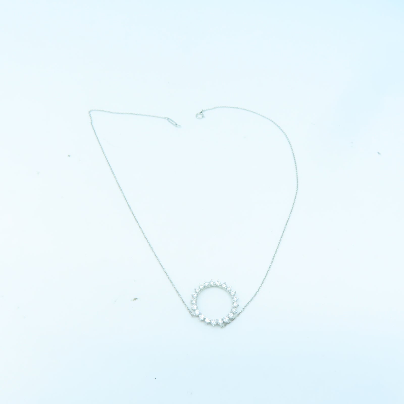TIFFANY＆CO PT950鉑金Open Circle Necklace鑽石項鍊