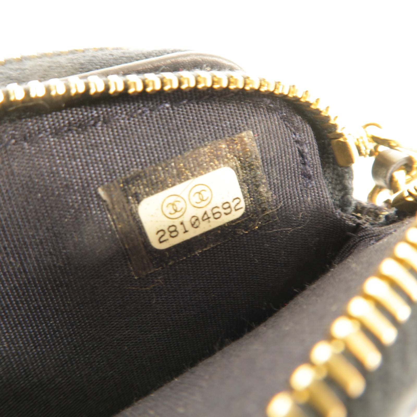 CHANEL 帆布Chain Shoulder Bag金扣鏈帶肩背袋深藍色