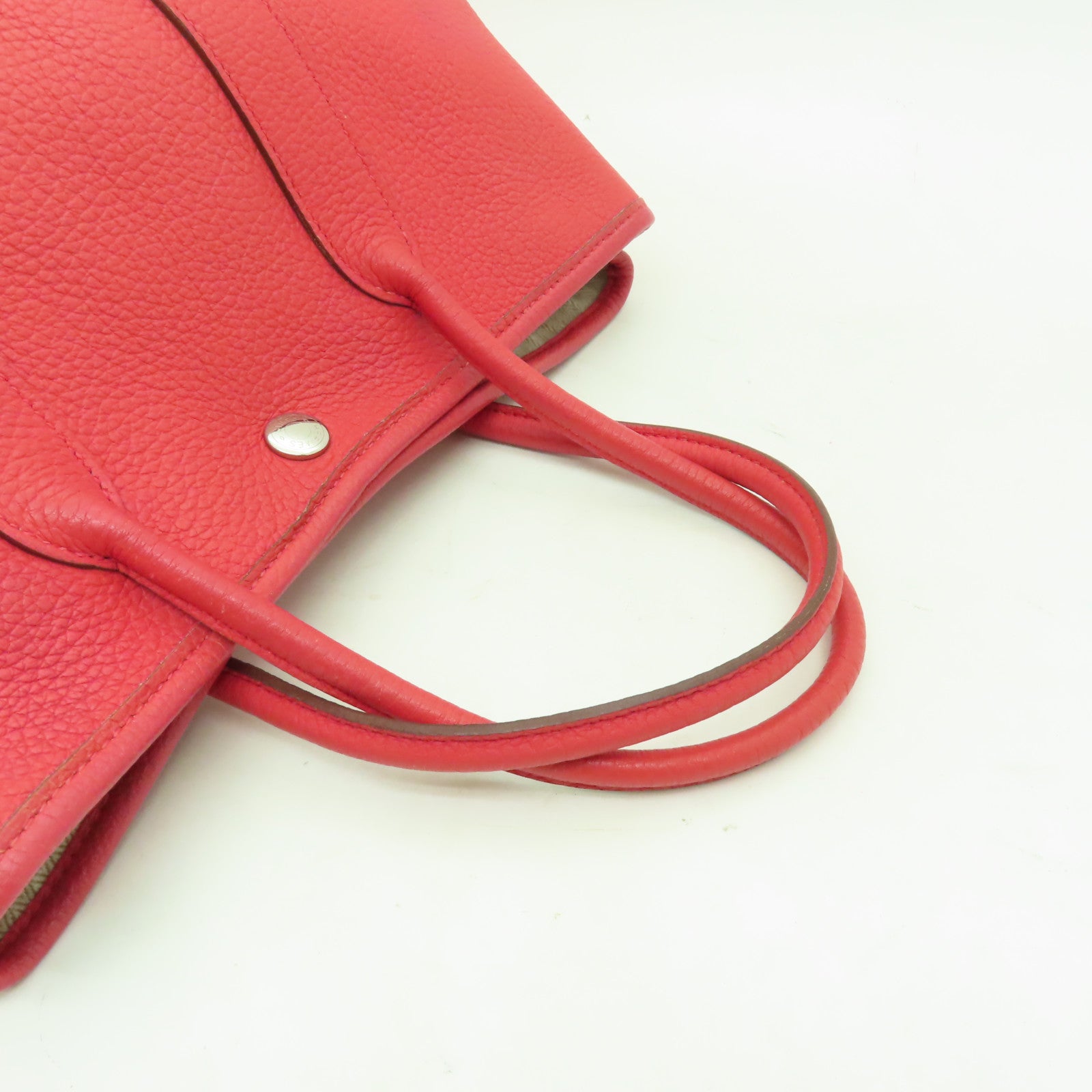 HERMES Negonda皮革Garden Party TPM銀扣手挽袋Rose Jaipur粉紅色