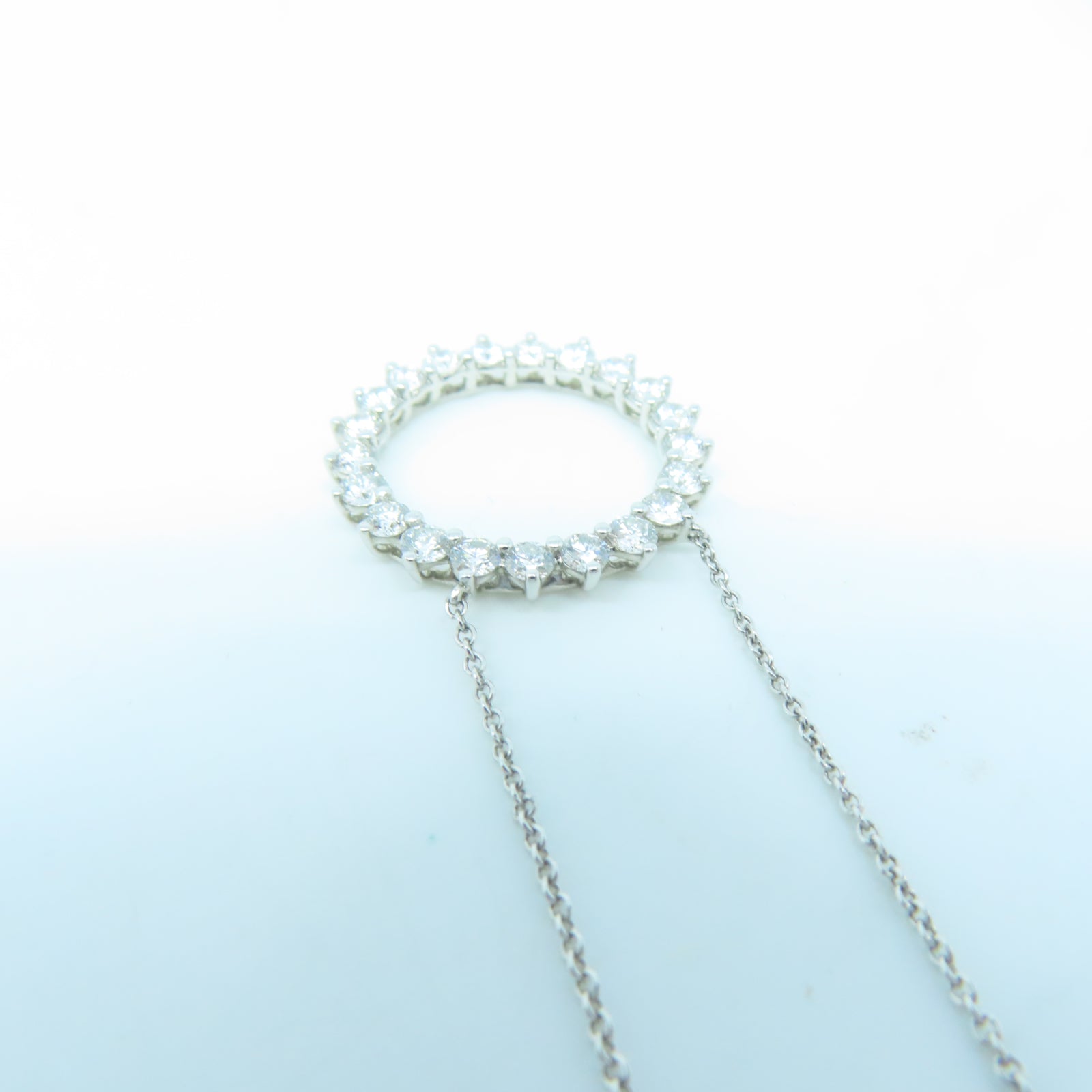 TIFFANY＆CO PT950鉑金Open Circle Necklace鑽石項鍊