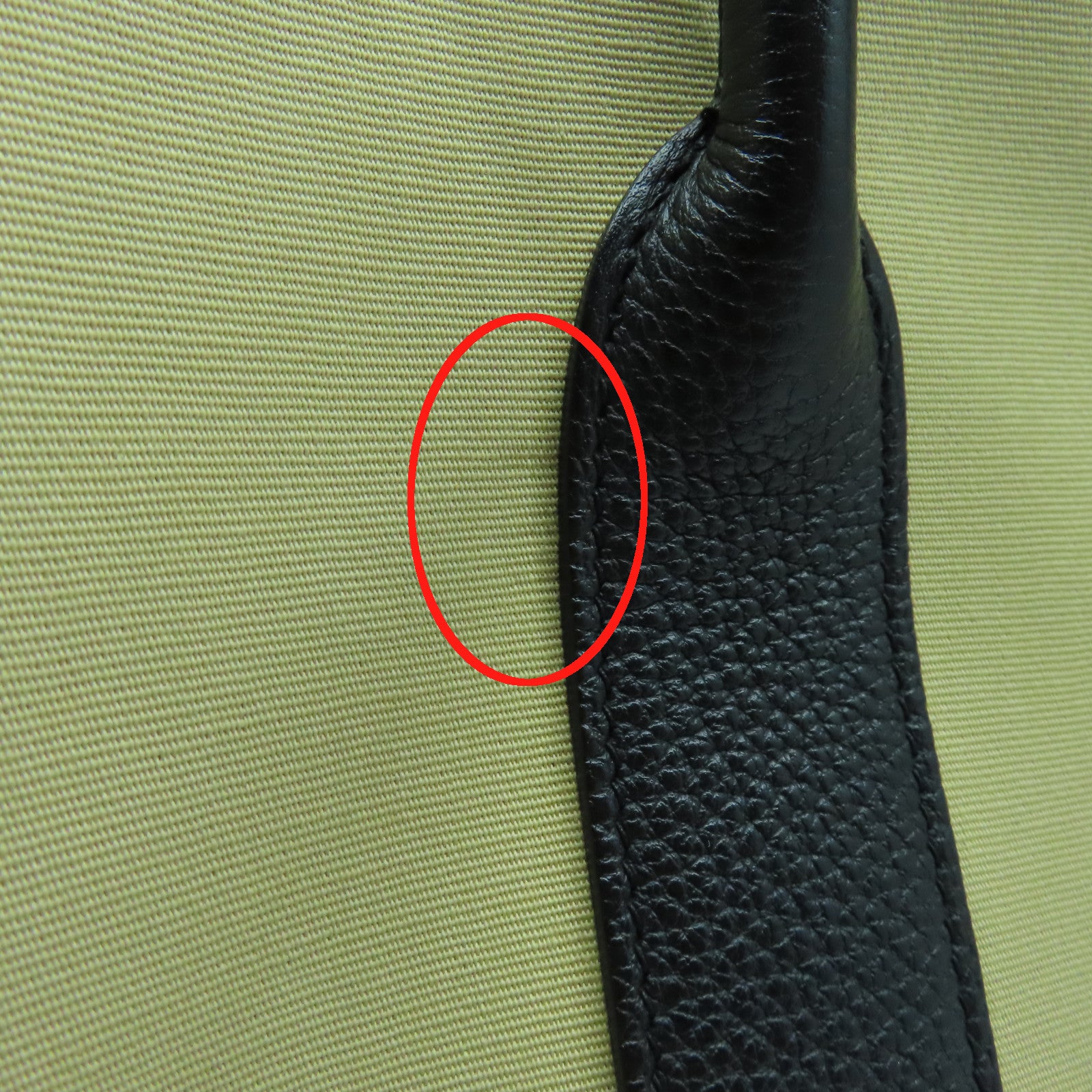 HERMES 帆布Garden Party PM銀扣手挽袋風衣卡其/黑色