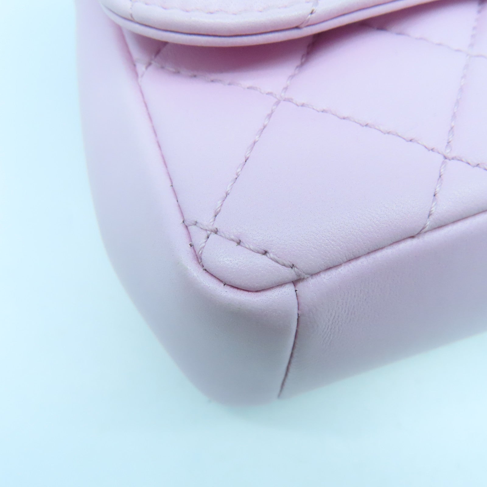 CHANEL 菱格羊皮皮革Chain Shoulder Bag金扣鏈帶肩背袋粉紅色