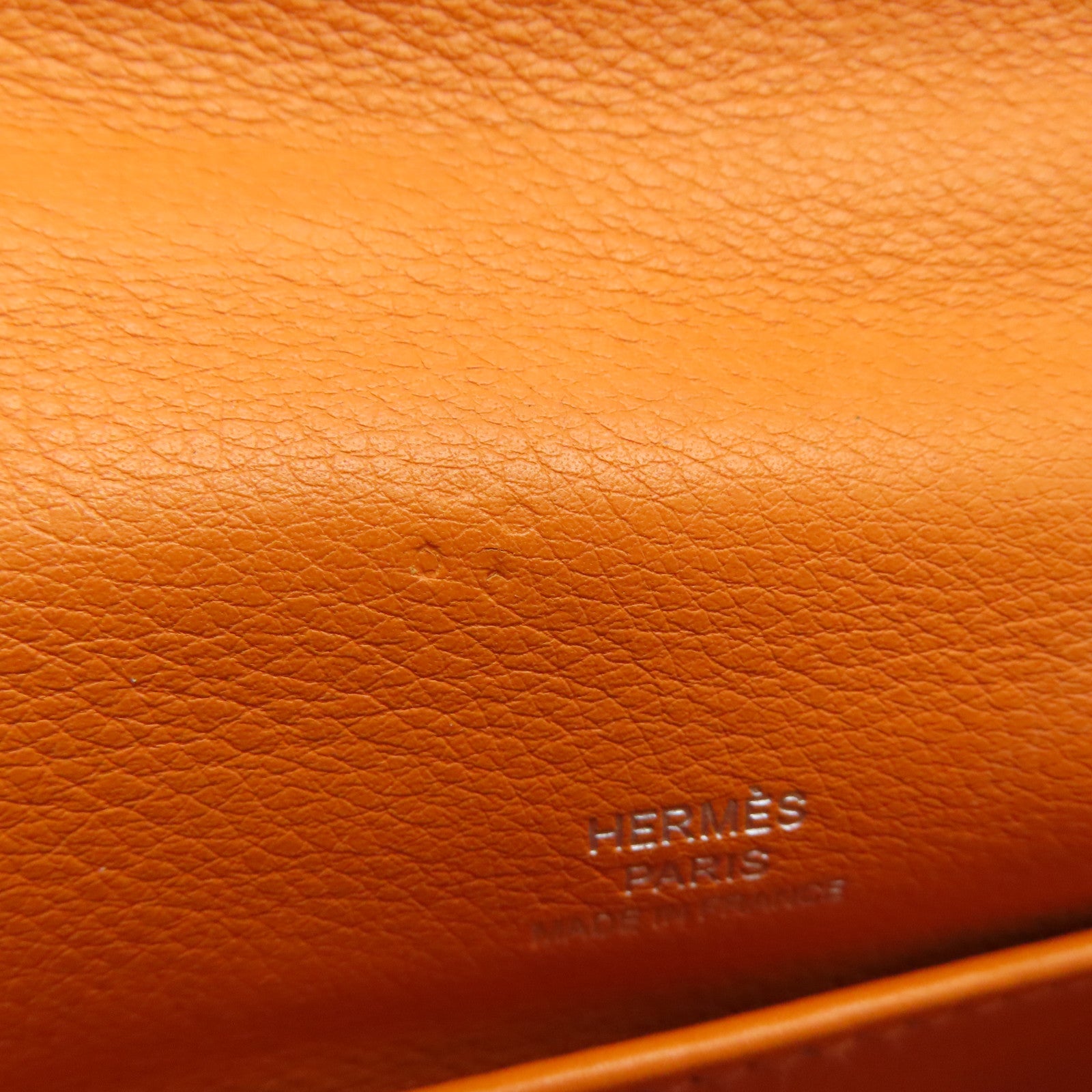 HERMES 【激減優惠】Swift皮革Kelly Pochette金扣手挽袋橙色