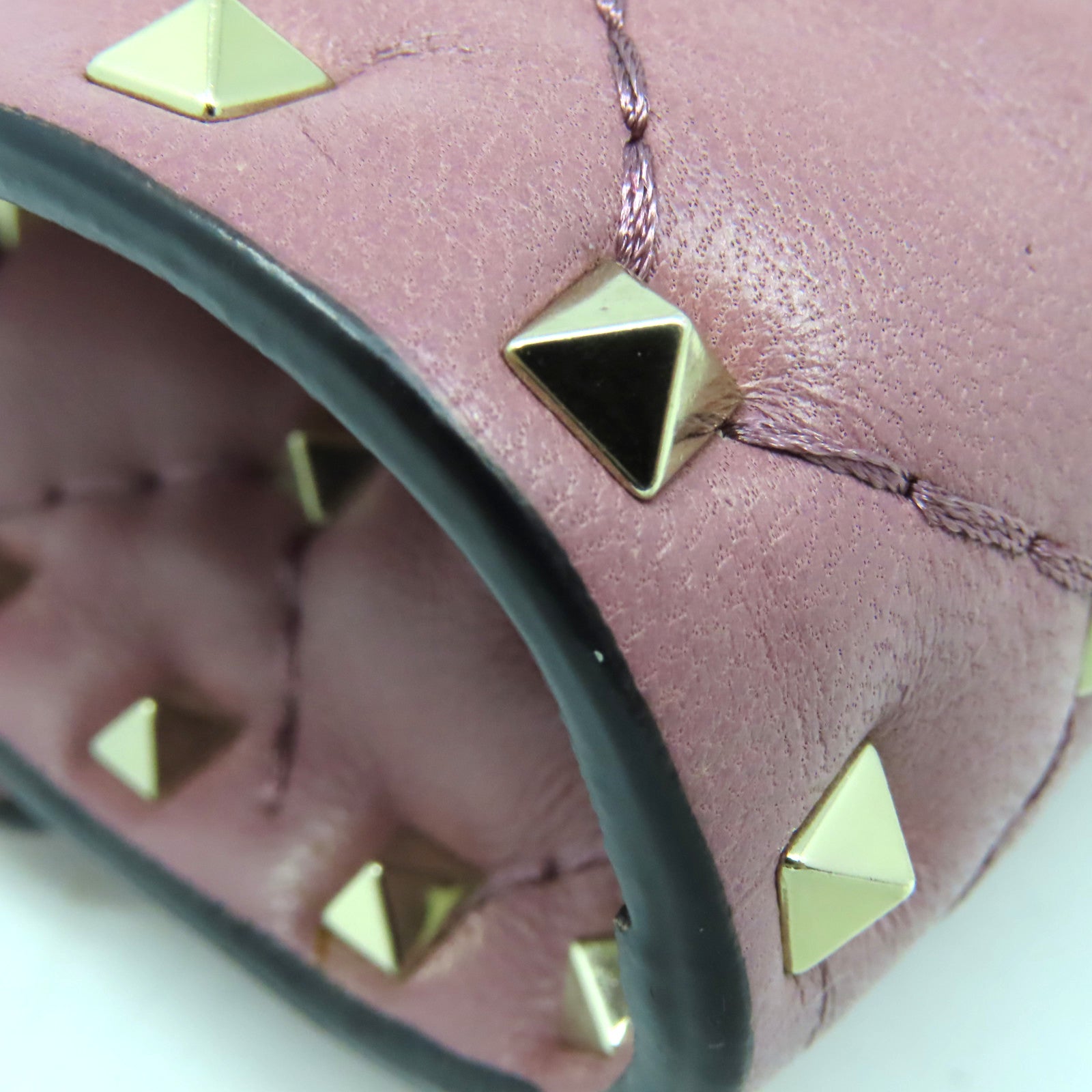 Valentino 牛皮皮革Rock Studs Chain Shoulder Bag金扣鏈帶肩背袋紫粉色