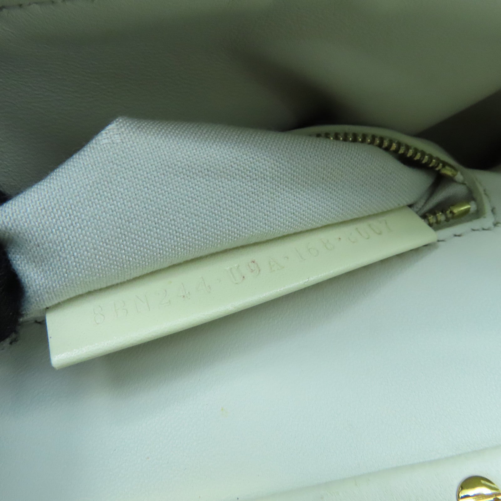 FENDI Snakeskin Leather Mini Peekaboo Gold Buckle Handle Shoulder Bag White