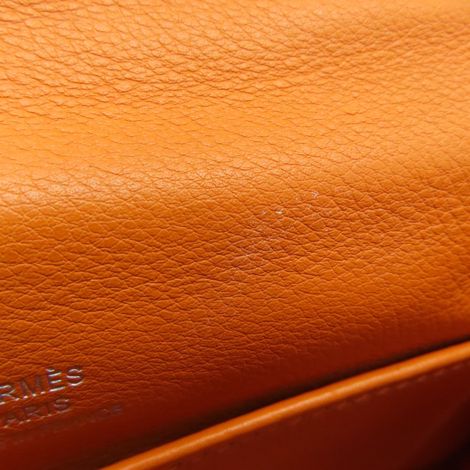 HERMES 【激減優惠】Swift皮革Kelly Pochette金扣手挽袋橙色