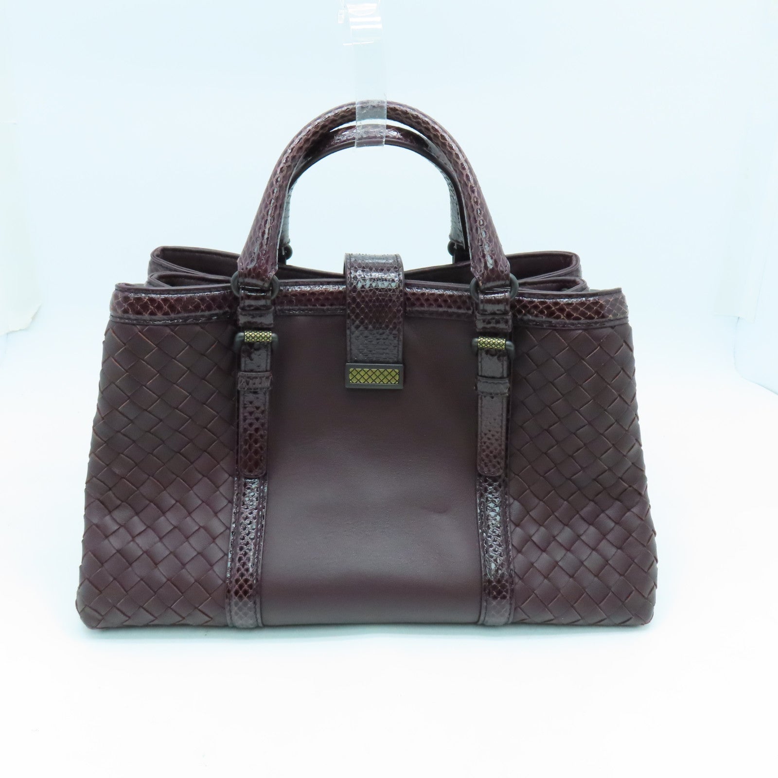 BOTTEGA VENETA 蛇皮皮革/织纹皮革Handbag手挽袋酒红色