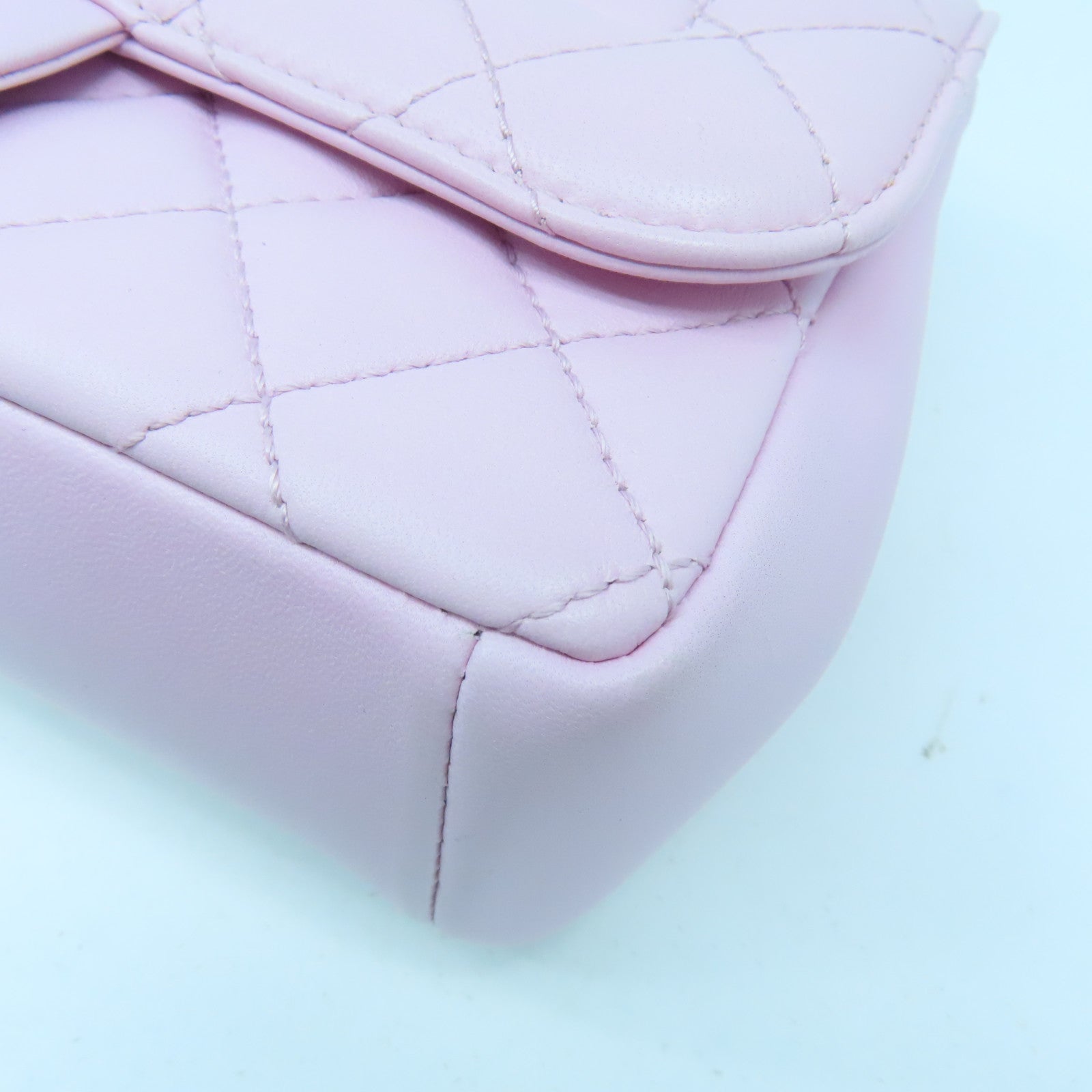 CHANEL 菱格羊皮皮革Chain Shoulder Bag金扣鏈帶肩背袋粉紅色