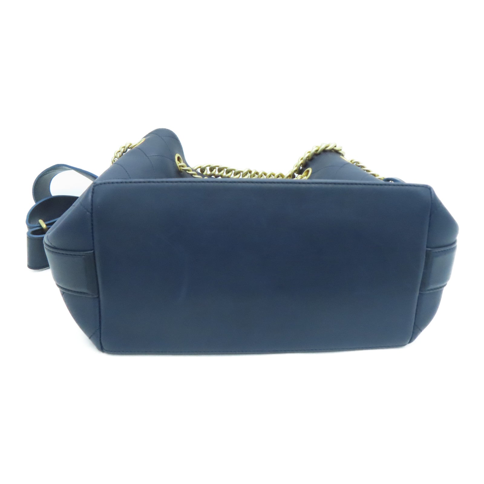 CHANEL 牛皮皮革Shoulder Bag金扣肩背袋藍色