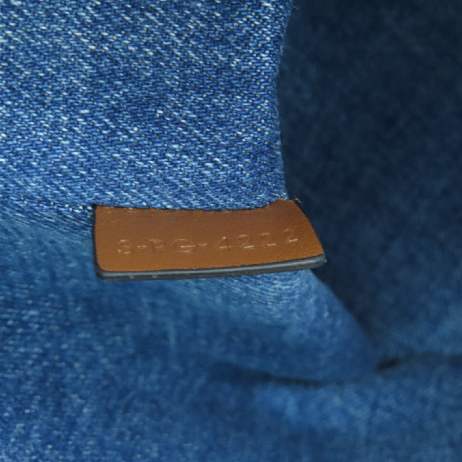 CELINE 【激減優惠】牛仔布/牛皮皮革Bucket 16金扣手挽肩背兩用袋藍色