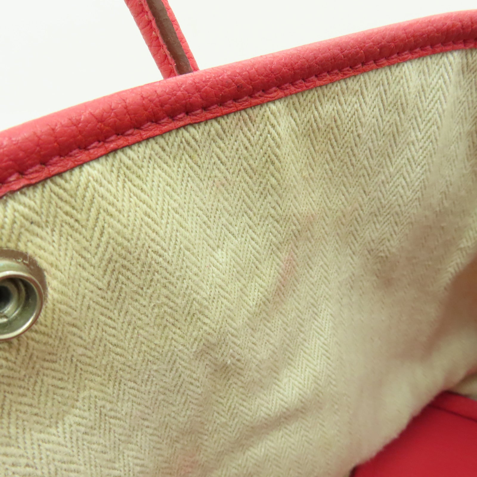 HERMES Negonda皮革Garden Party TPM銀扣手挽袋Rose Jaipur粉紅色