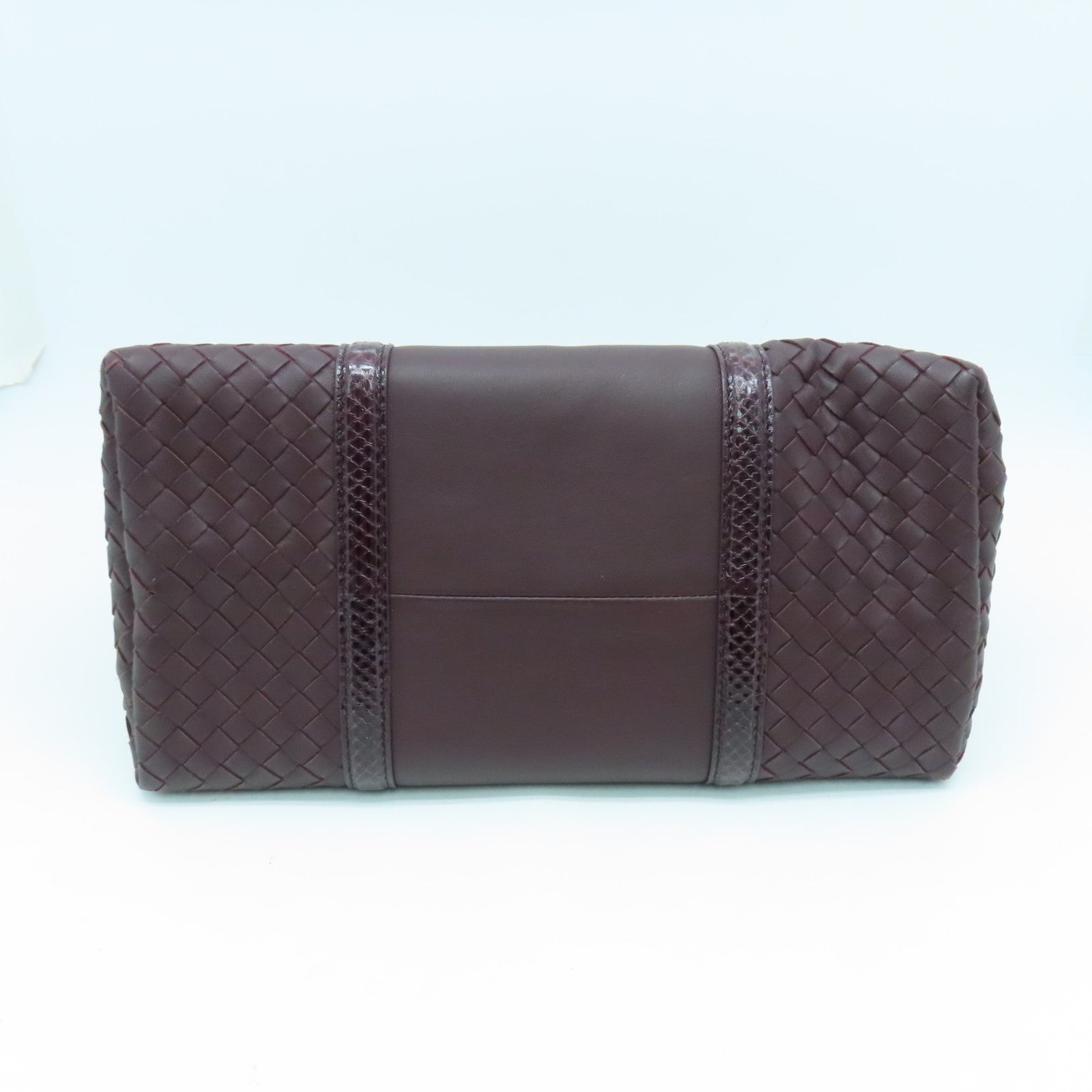 BOTTEGA VENETA 蛇皮皮革/织纹皮革Handbag手挽袋酒红色
