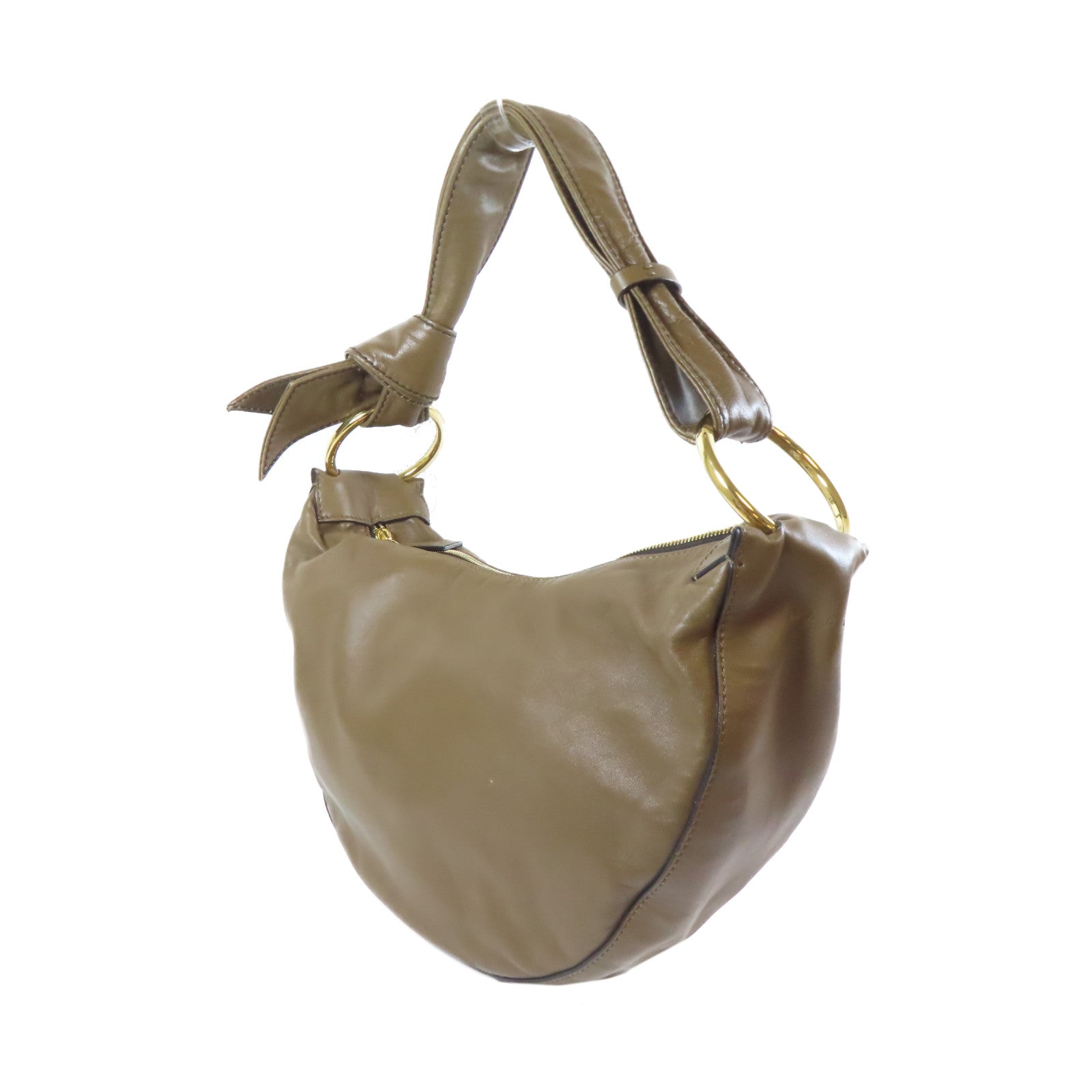 MARNI 羊皮皮革Marni Shoulder Bag金扣肩背袋啡色