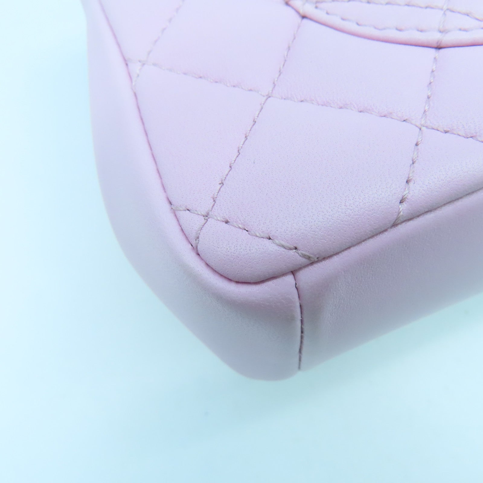 CHANEL 菱格羊皮皮革Chain Shoulder Bag金扣鏈帶肩背袋粉紅色
