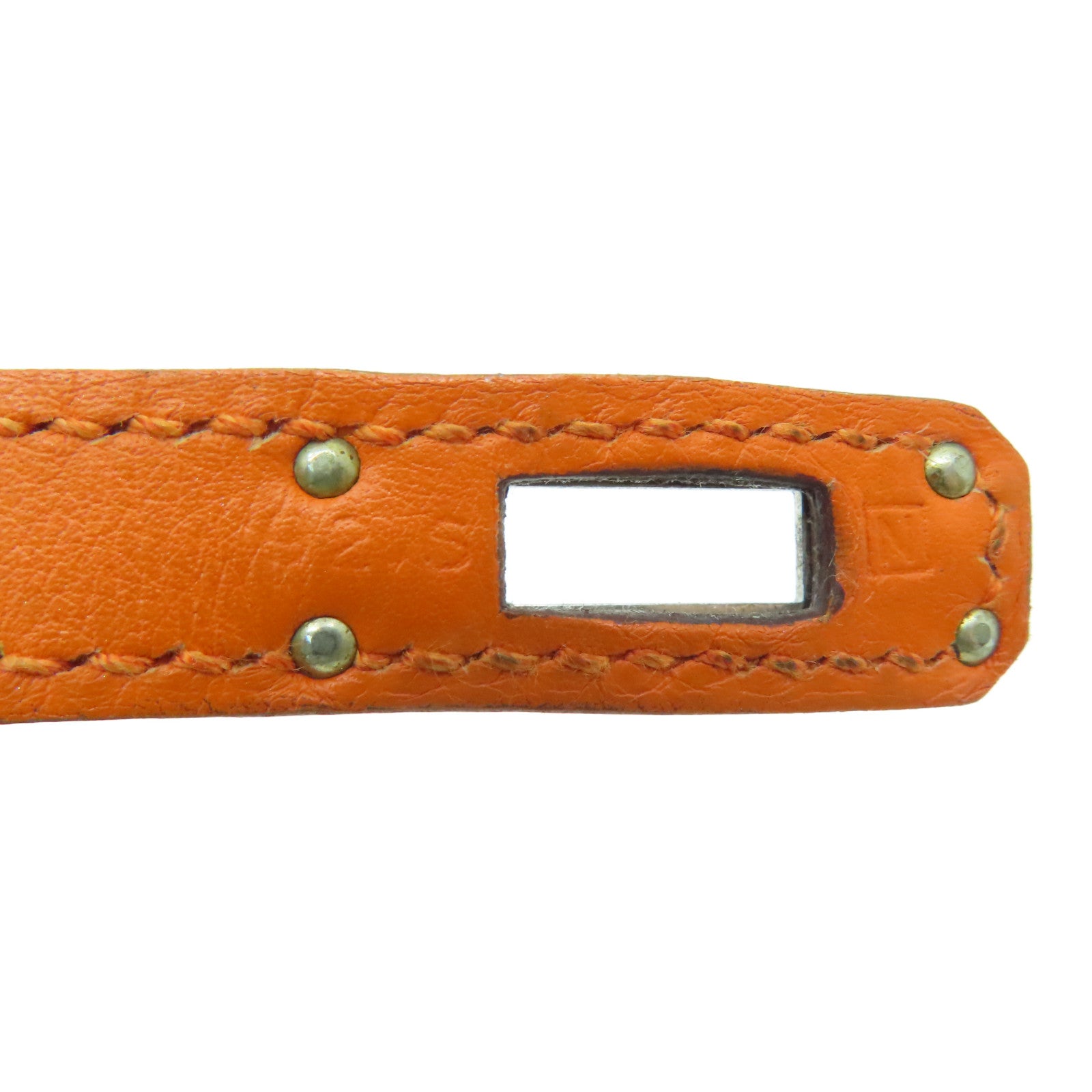 HERMES 【激減優惠】Swift皮革Kelly Pochette金扣手挽袋橙色