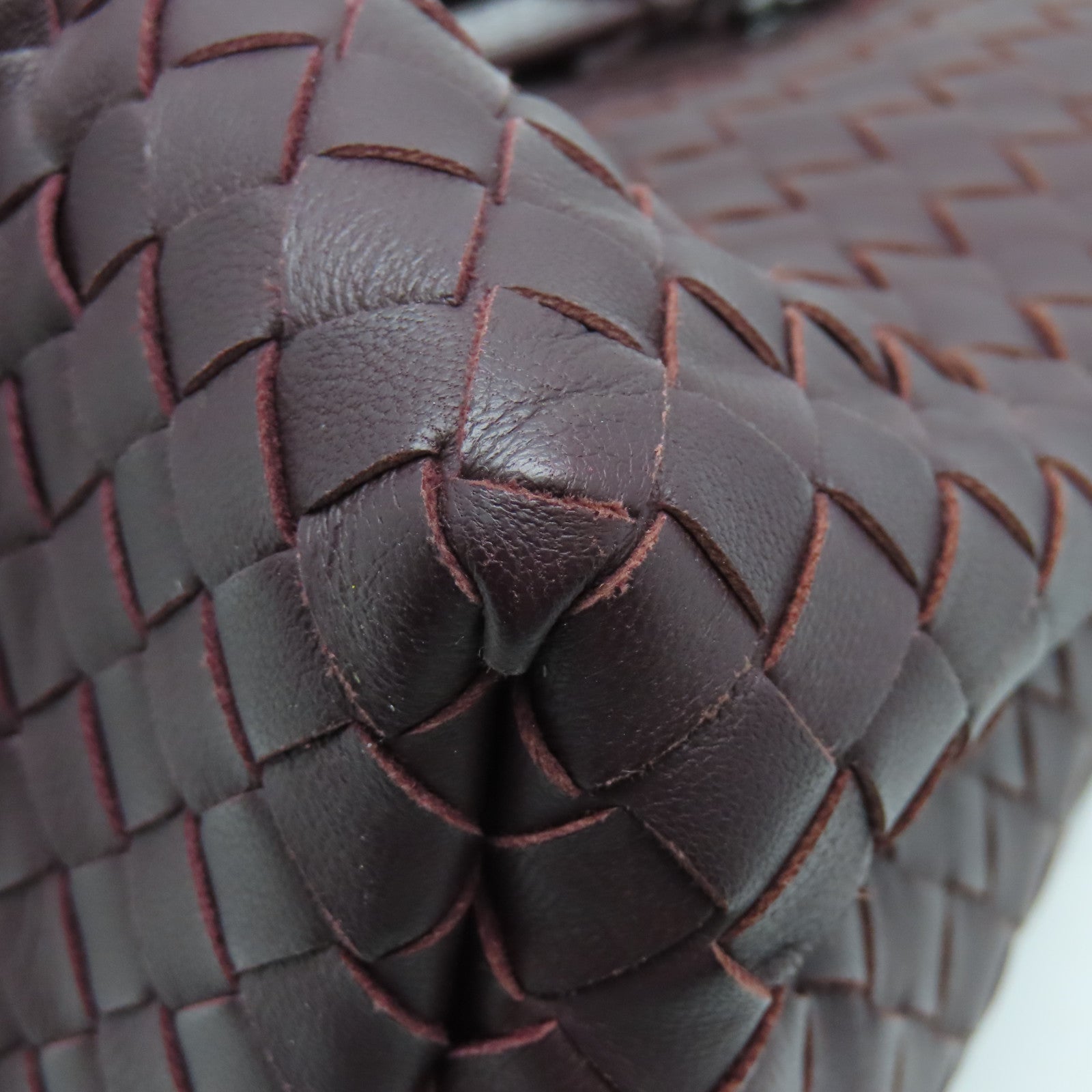 BOTTEGA VENETA 蛇皮皮革/织纹皮革Handbag手挽袋酒红色