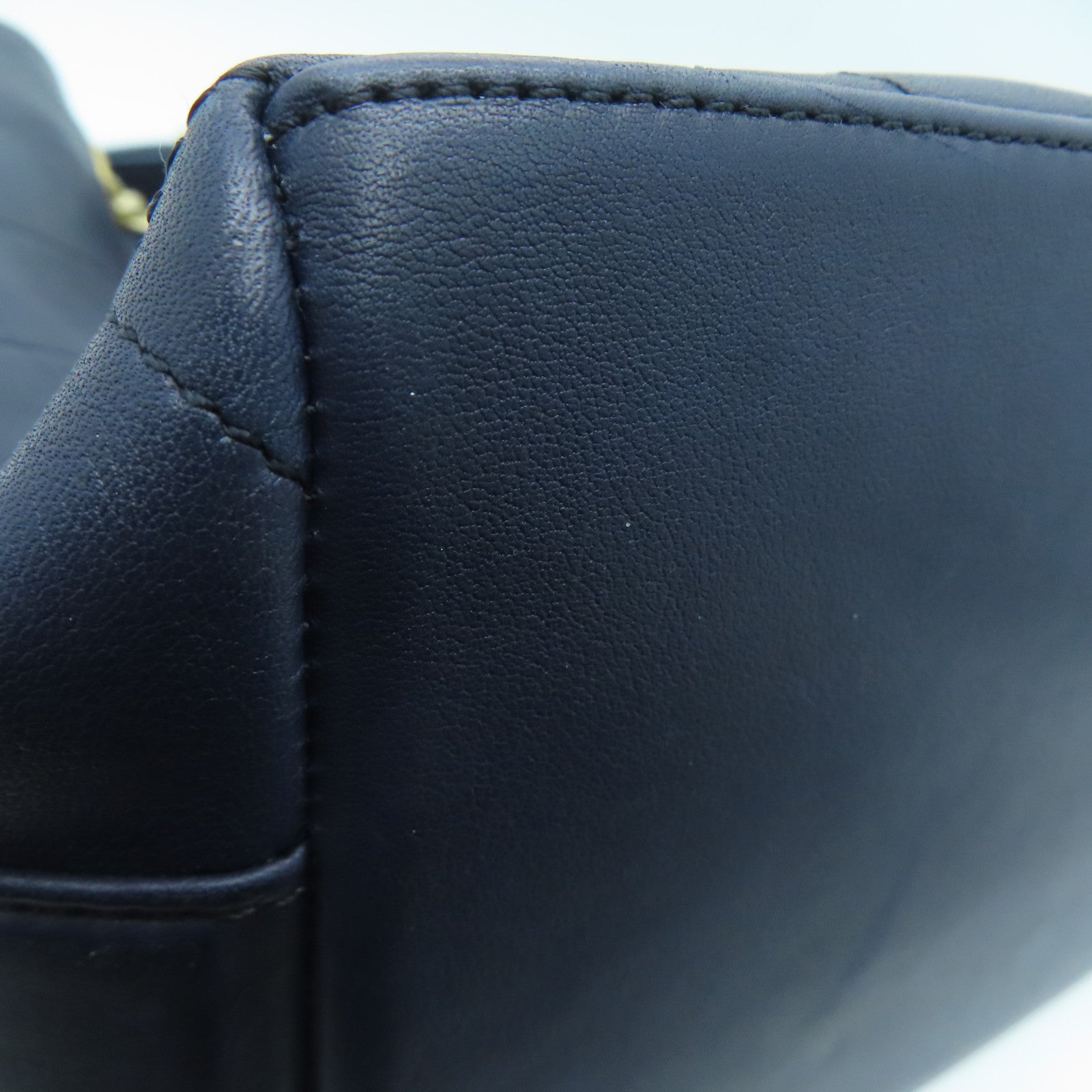 CHANEL 牛皮皮革Shoulder Bag金扣肩背袋藍色