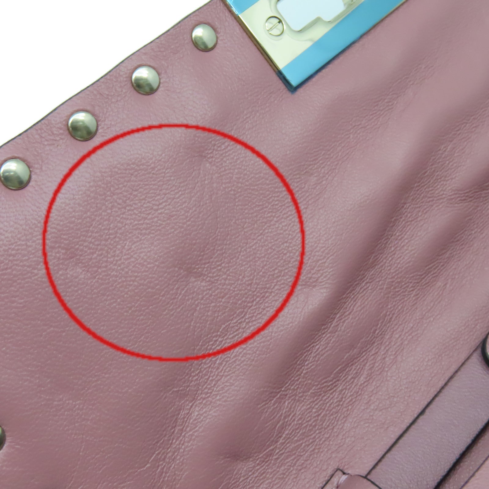 Valentino 牛皮皮革Rock Studs Chain Shoulder Bag金扣鏈帶肩背袋紫粉色