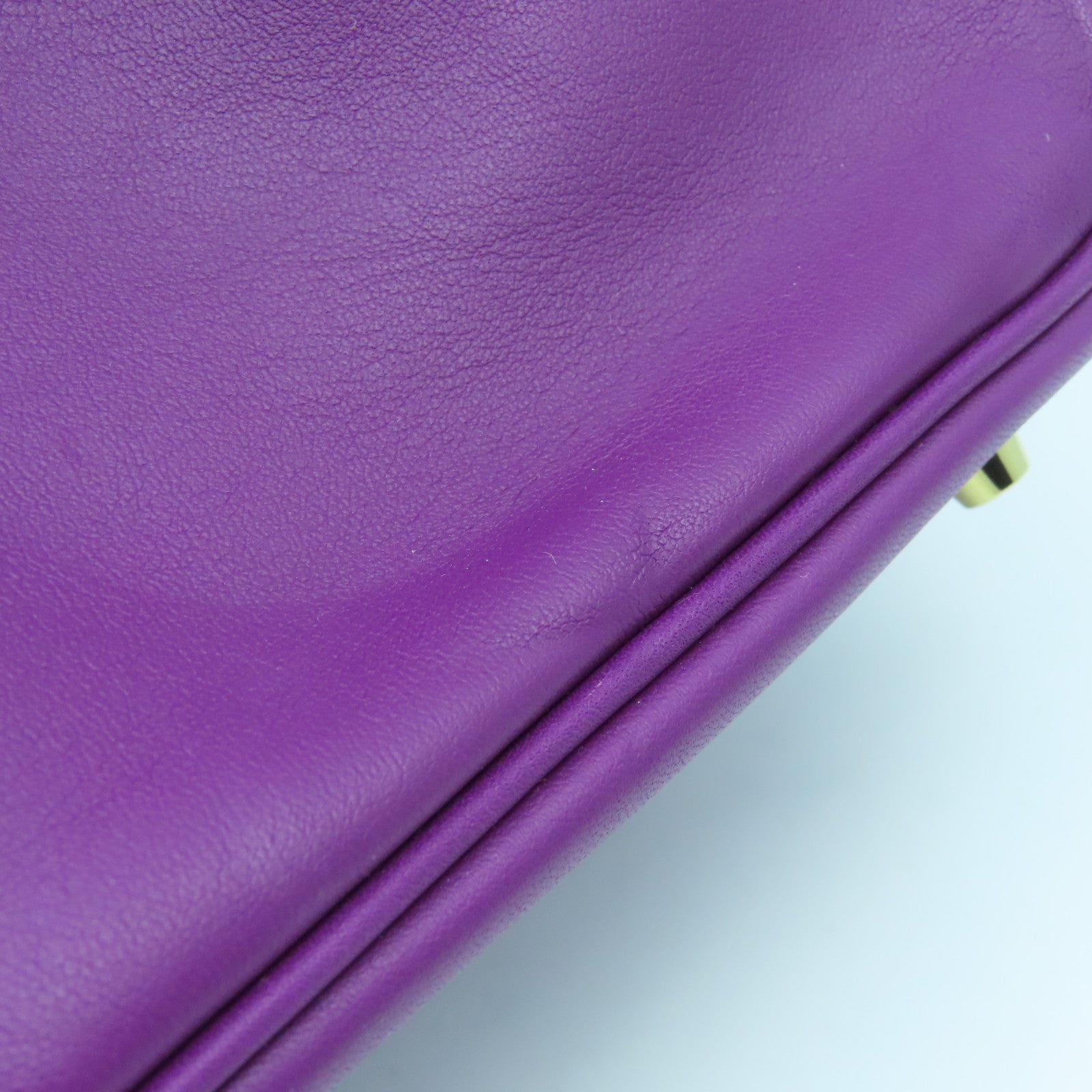 HERMES Swift Leather Mini Lindy Gold Buckle Handle Shoulder Bag Purple