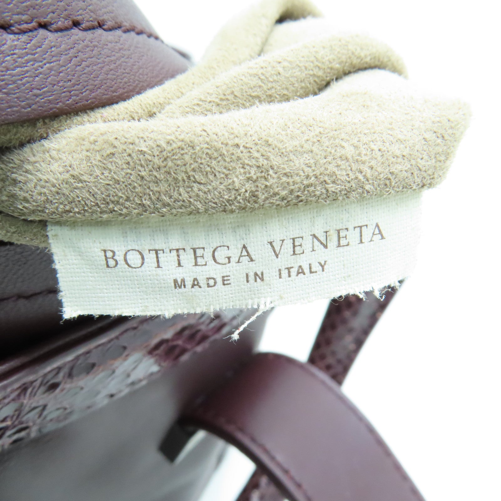 BOTTEGA VENETA 蛇皮皮革/织纹皮革Handbag手挽袋酒红色