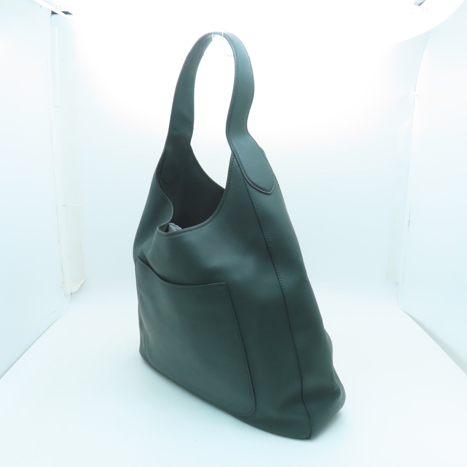 PRADA 牛皮皮革Shoulder Bag銀扣肩背袋綠色