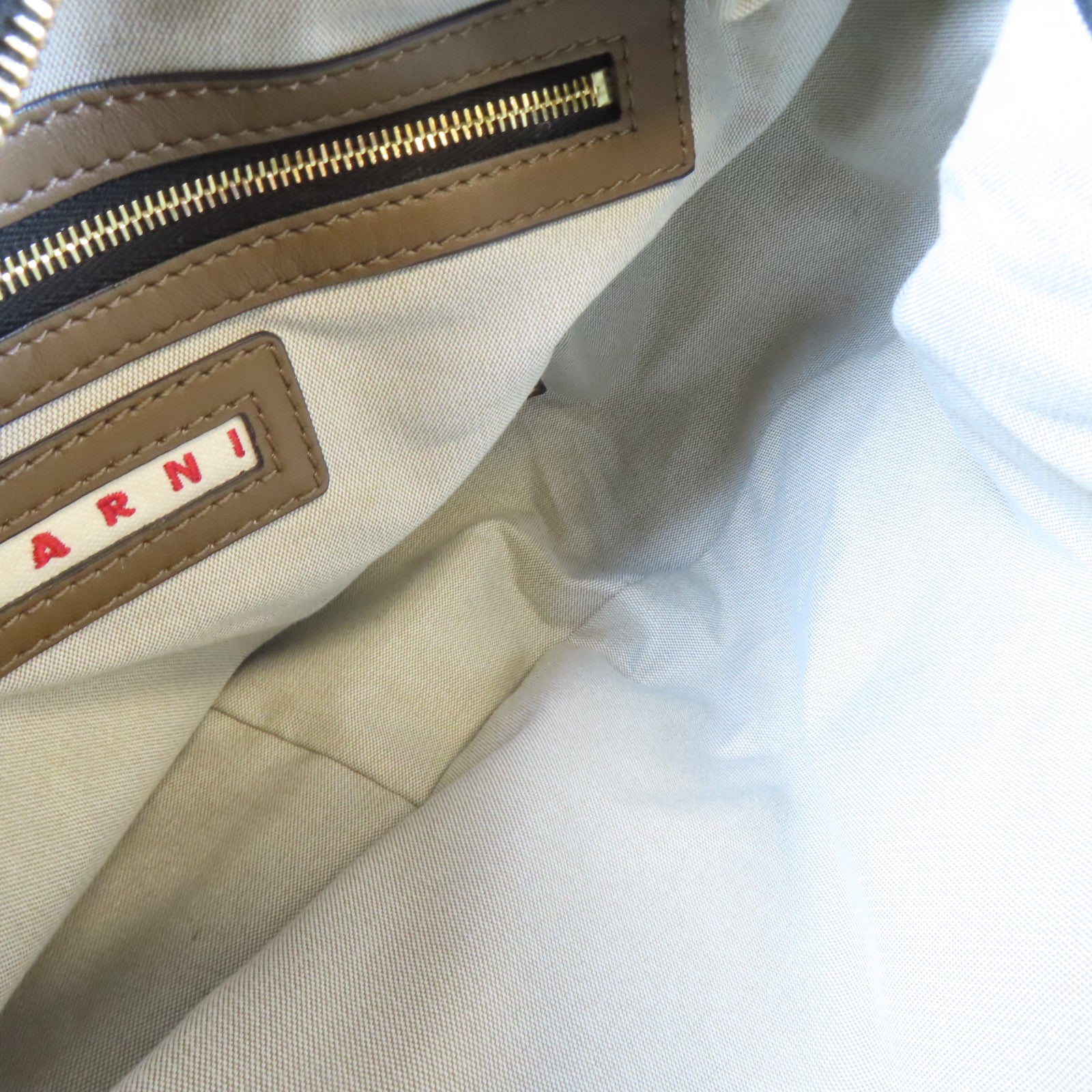 MARNI 羊皮皮革Marni Shoulder Bag金扣肩背袋啡色