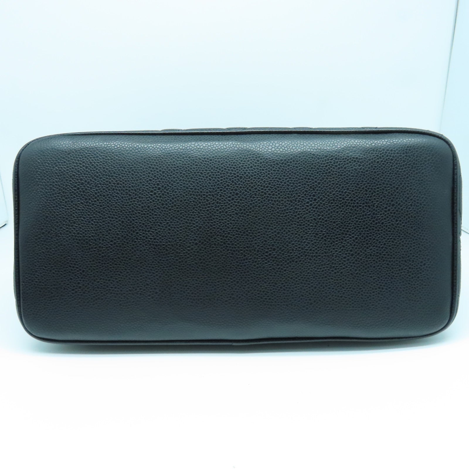 CHANEL 菱格Caviar皮革Handbag銀扣手挽袋黑色