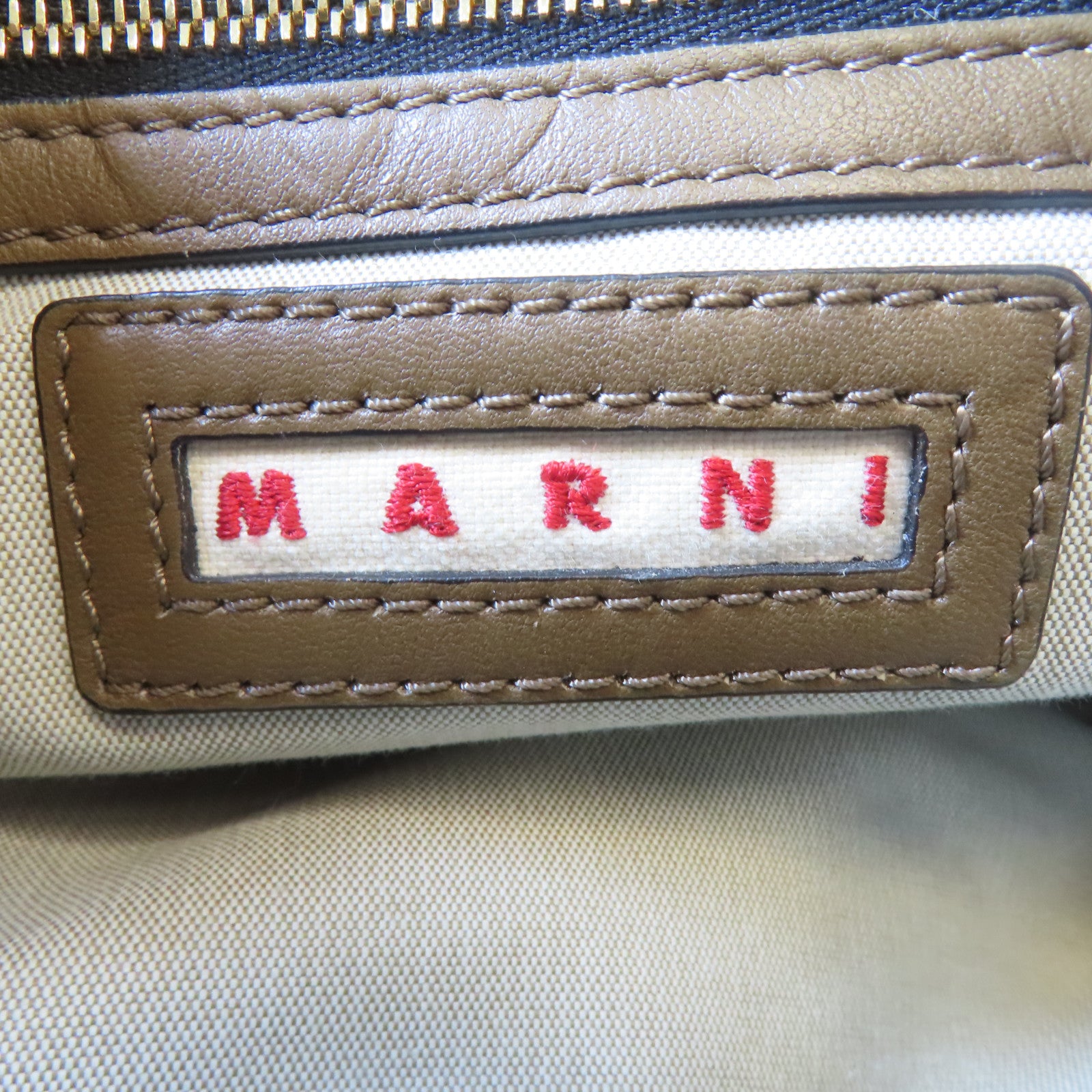 MARNI 羊皮皮革Marni Shoulder Bag金扣肩背袋啡色