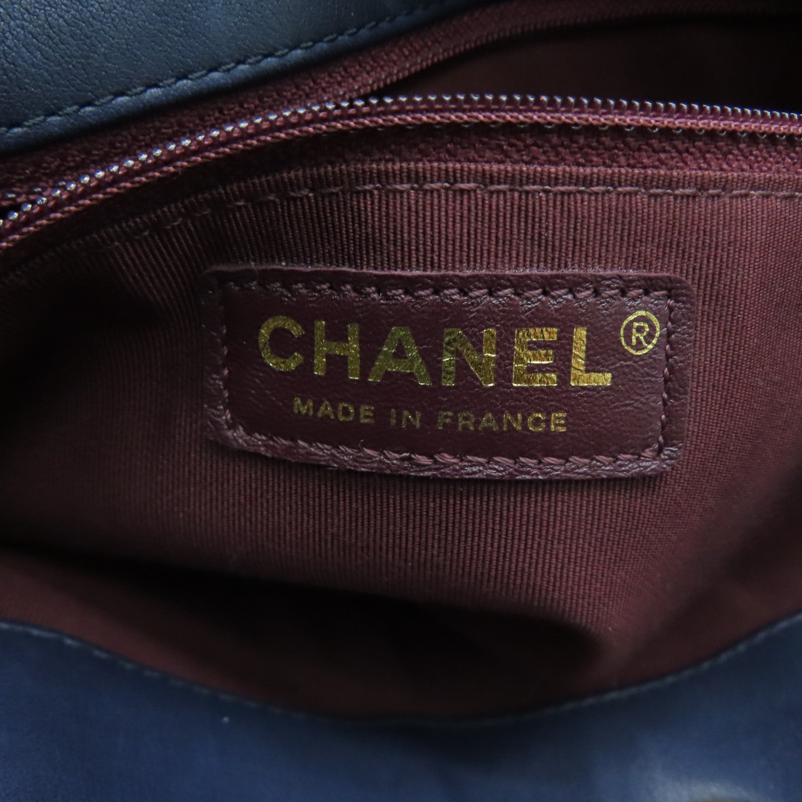 CHANEL 牛皮皮革Shoulder Bag金扣肩背袋藍色
