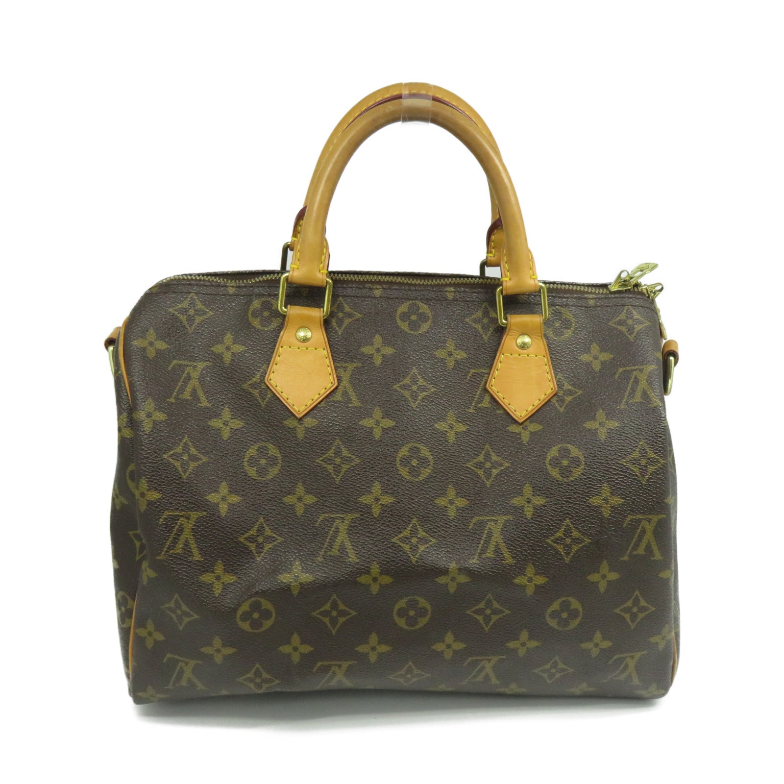 LOUIS VUITTON Monogram Speedy Bandouliere 30金扣手挽肩背兩用袋啡色