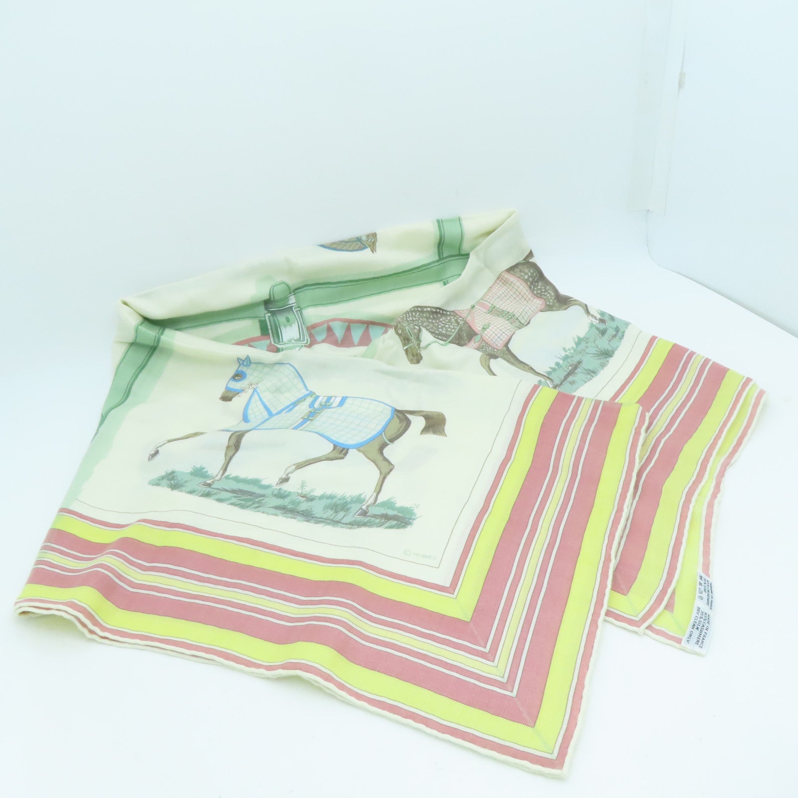 HERMES 羊絨/絲質Scarf絲巾彩色