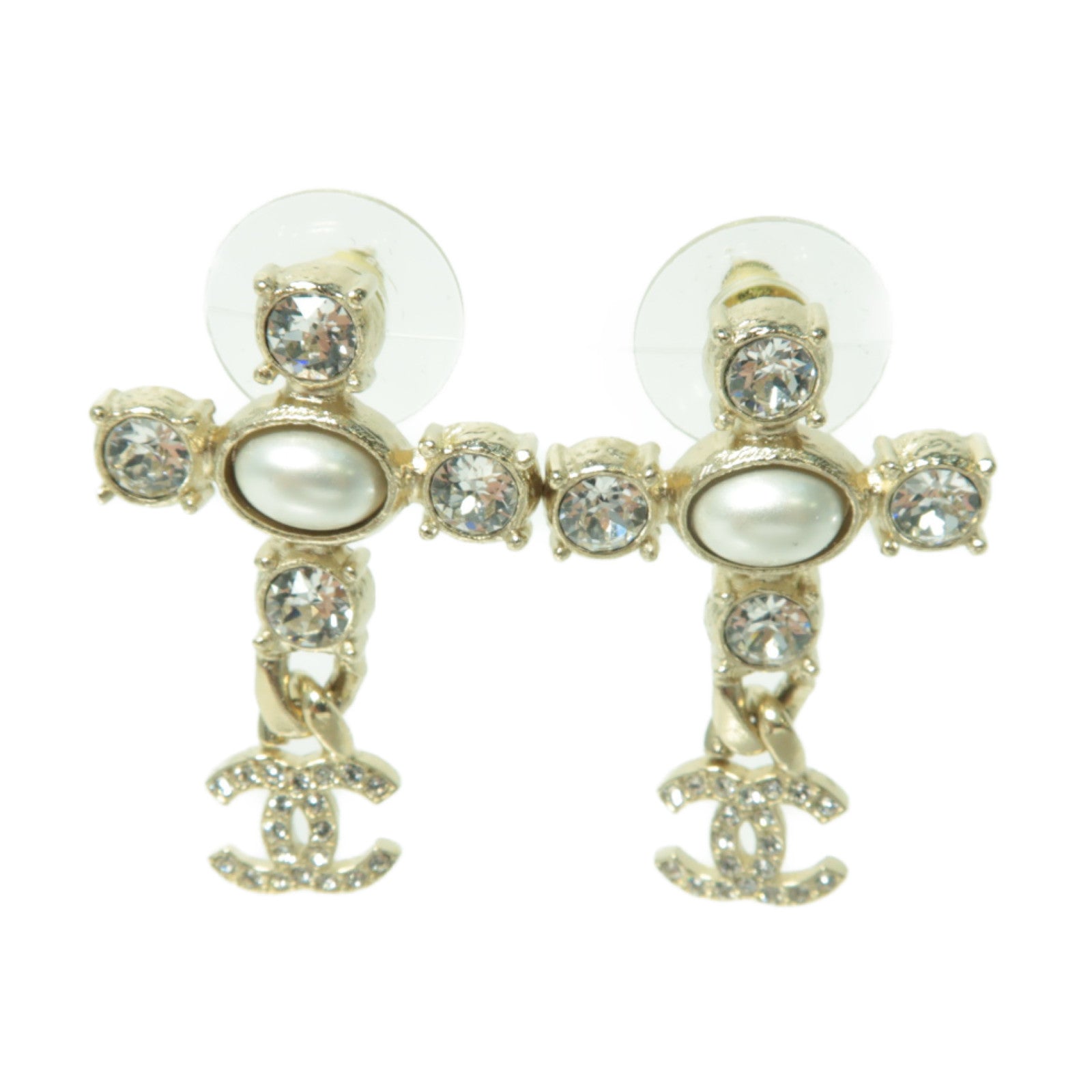 CHANEL PVC/金屬Earrings耳環金色/透明